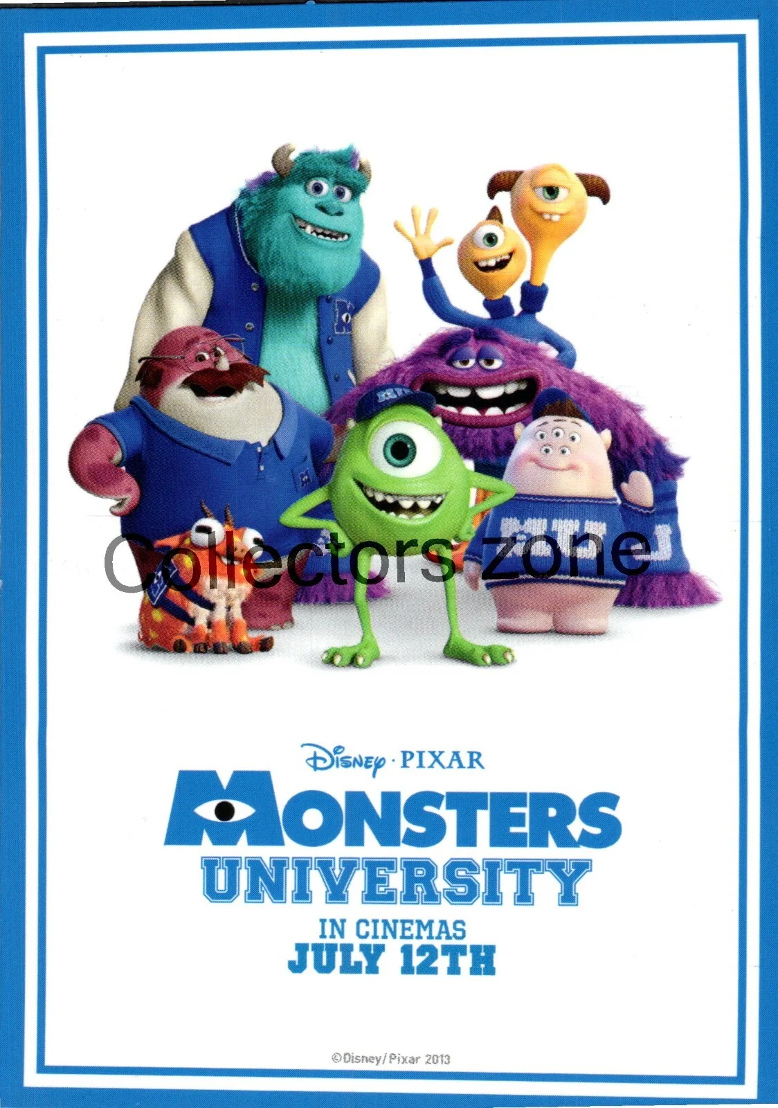 Film Monsters University Advertising lobby Card Mike 2 sided 5x4 inch, image 2