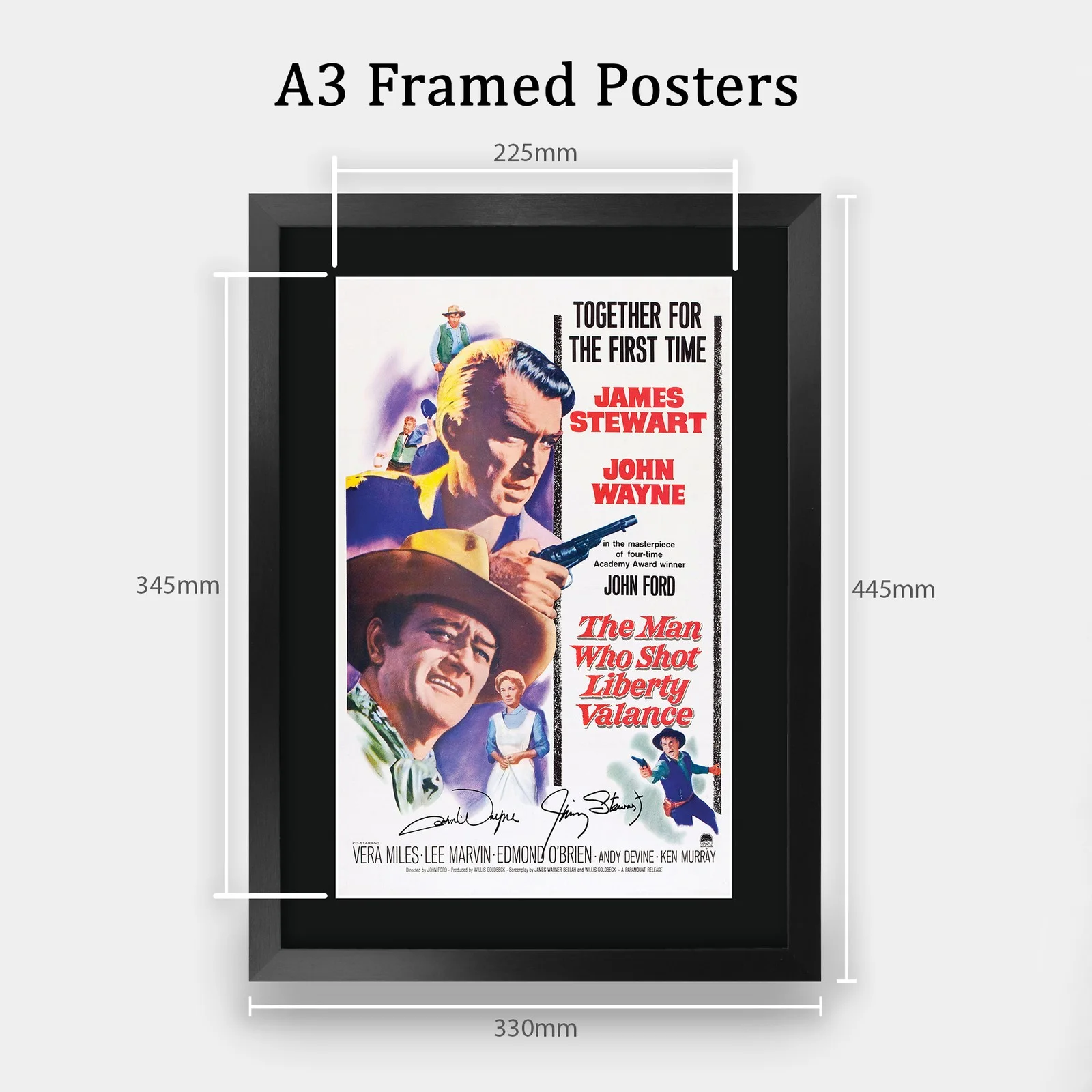 The Man Who Shot Liberty Valance 1962 Framed A3 Movie Poster Pre-Printed, изображение 2