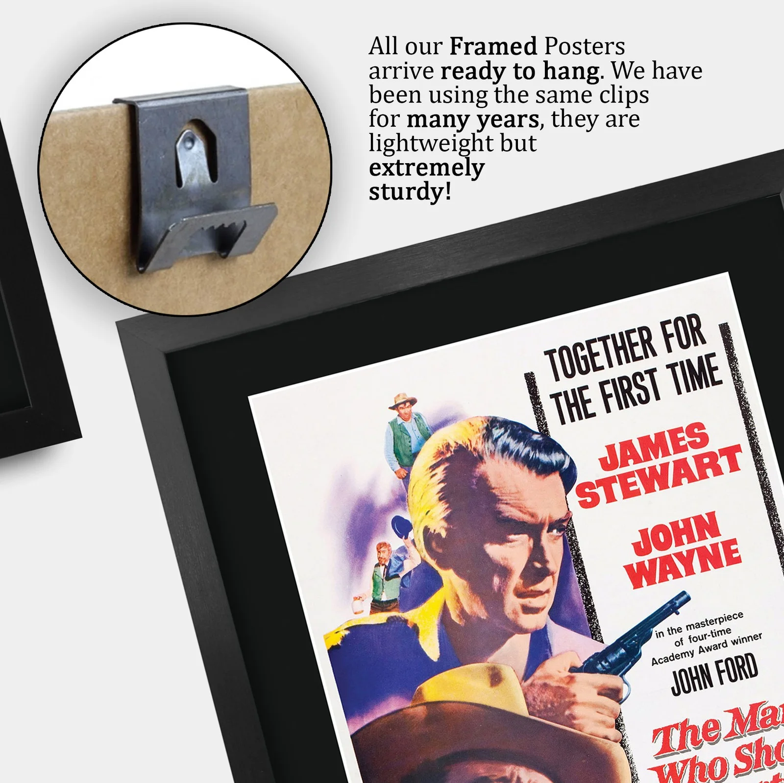 The Man Who Shot Liberty Valance 1962 Framed A3 Movie Poster Pre-Printed, изображение 5