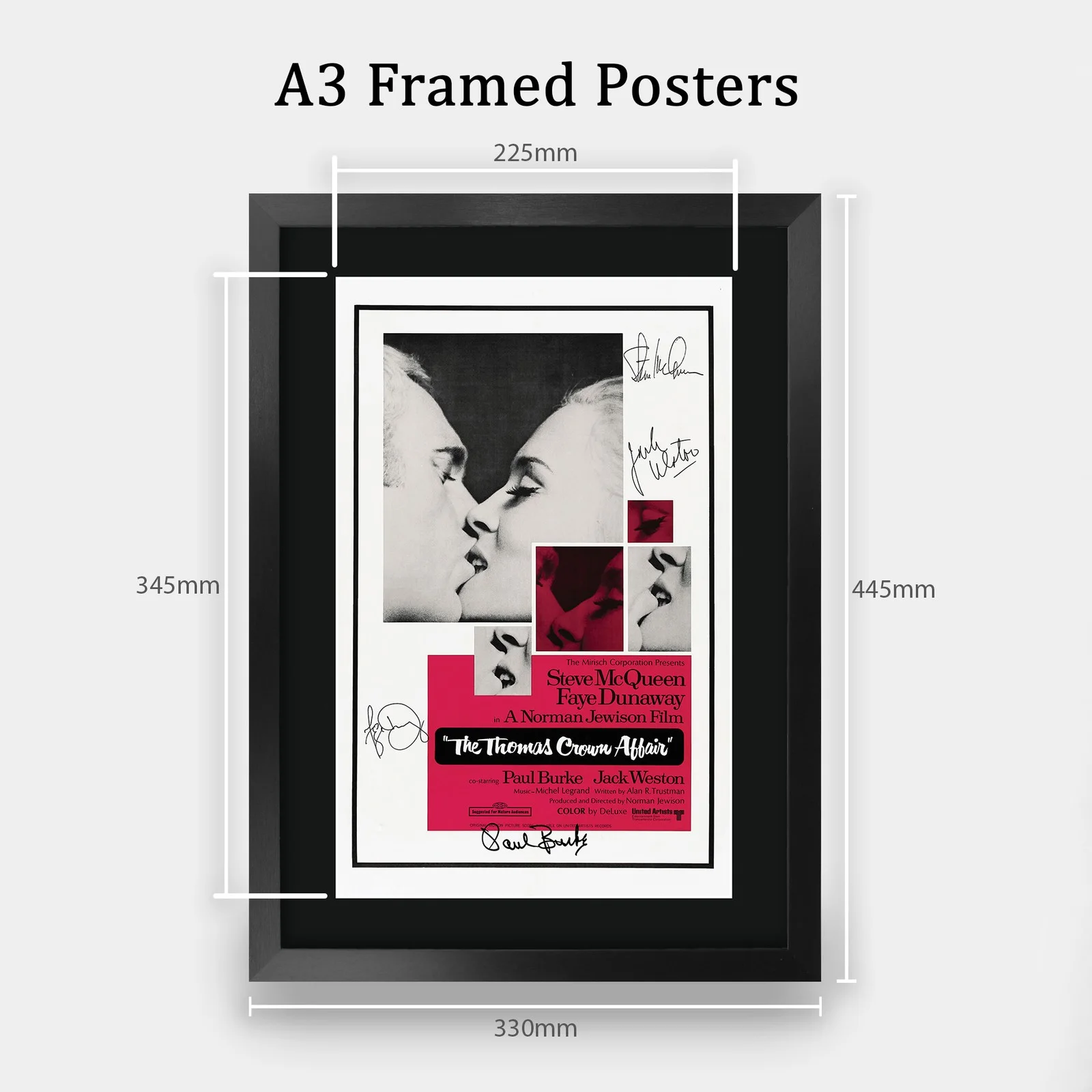 The Thomas Crown Affair Original 1968 Framed A3 Movie Poster Pre-Printed, изображение 2