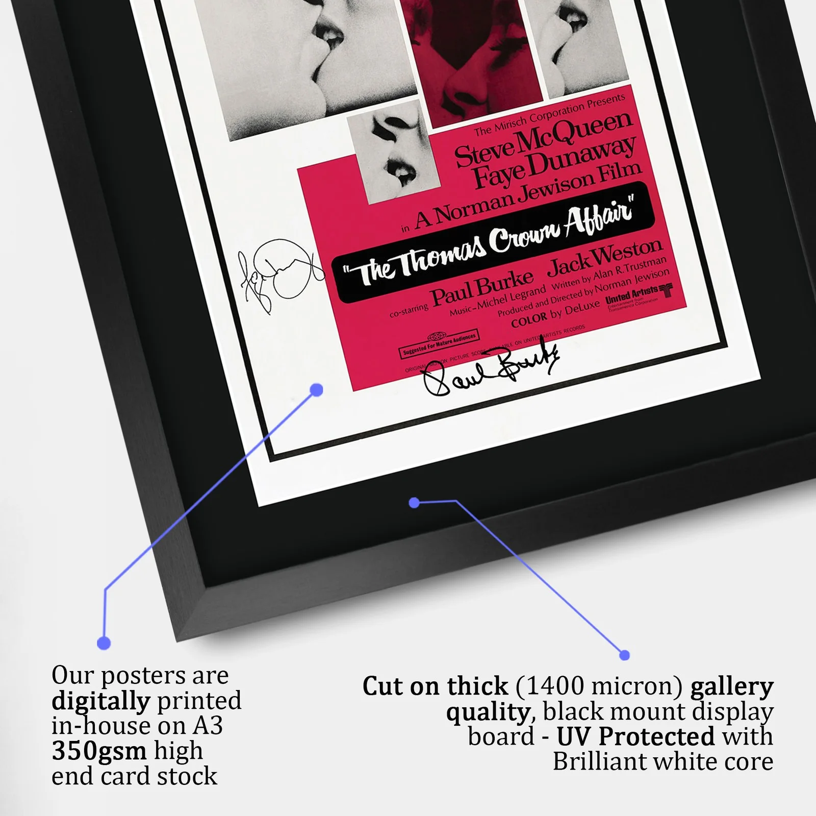 The Thomas Crown Affair Original 1968 Framed A3 Movie Poster Pre-Printed, изображение 4