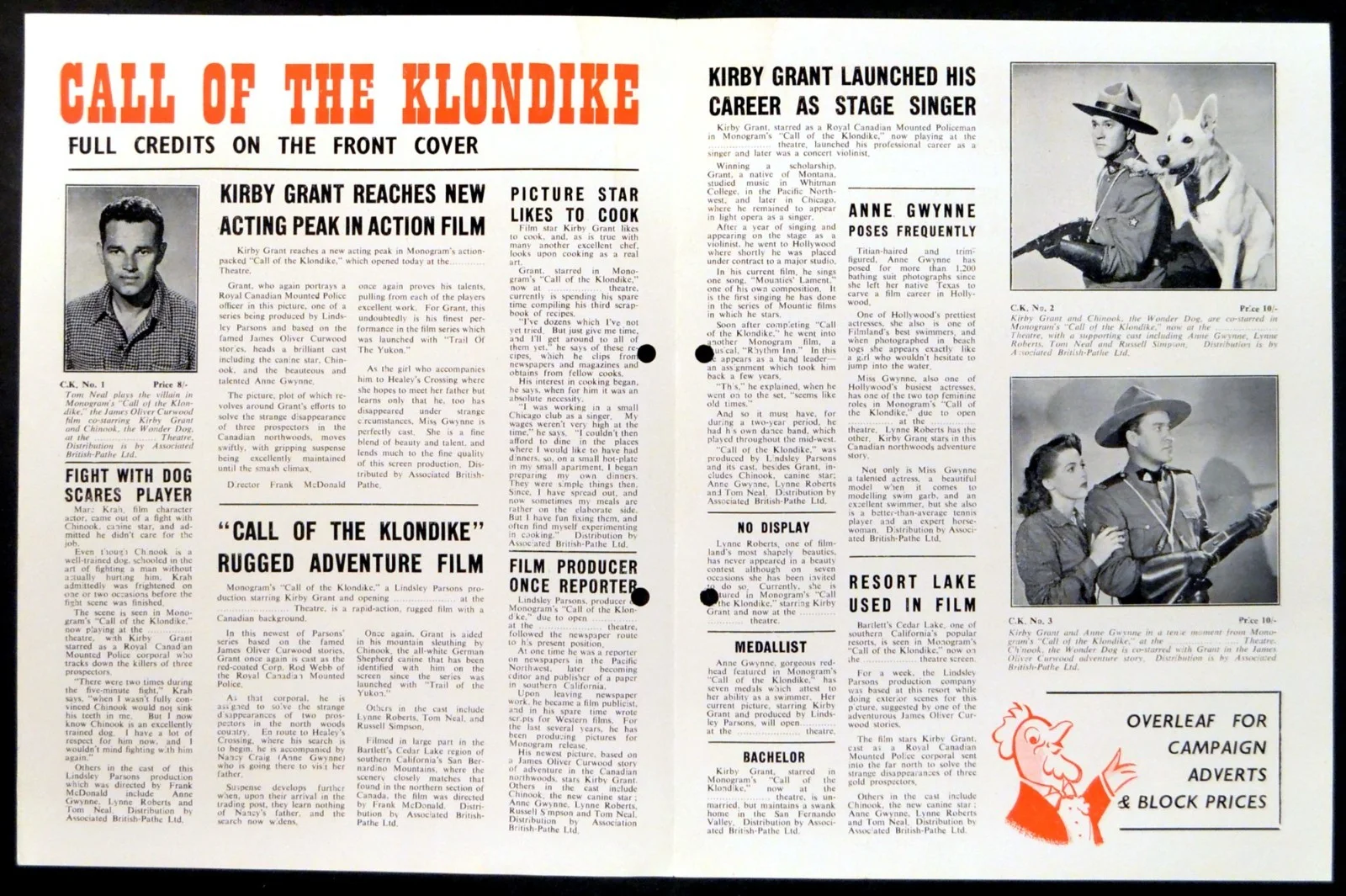 CALL OF THE KLONDIKE - YUKON MANHUNT Kirby Grant 2 MONOGRAM CAMPAIGN BOOKS, изображение 2