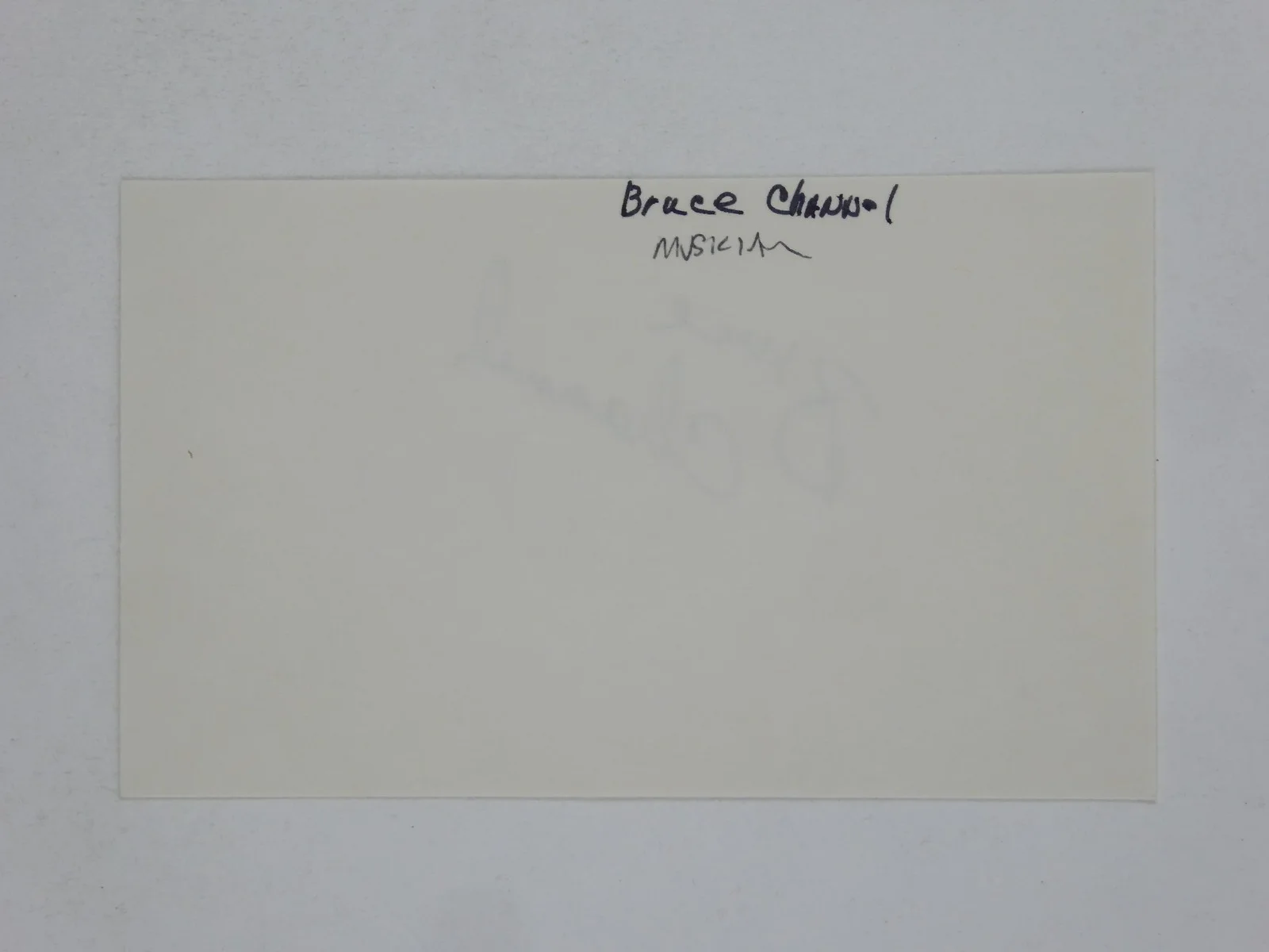 Bruce Channel Signed Autographed 3x5 Index Card Hey Baby Singer Rockabilly HOF, image 2