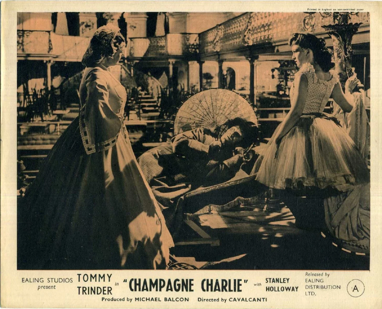 CHAMPAGNE CHARLIE 1944 Tommy Trinder, Stanley Holloway EALING 10x8 LOBBY SET, image 2