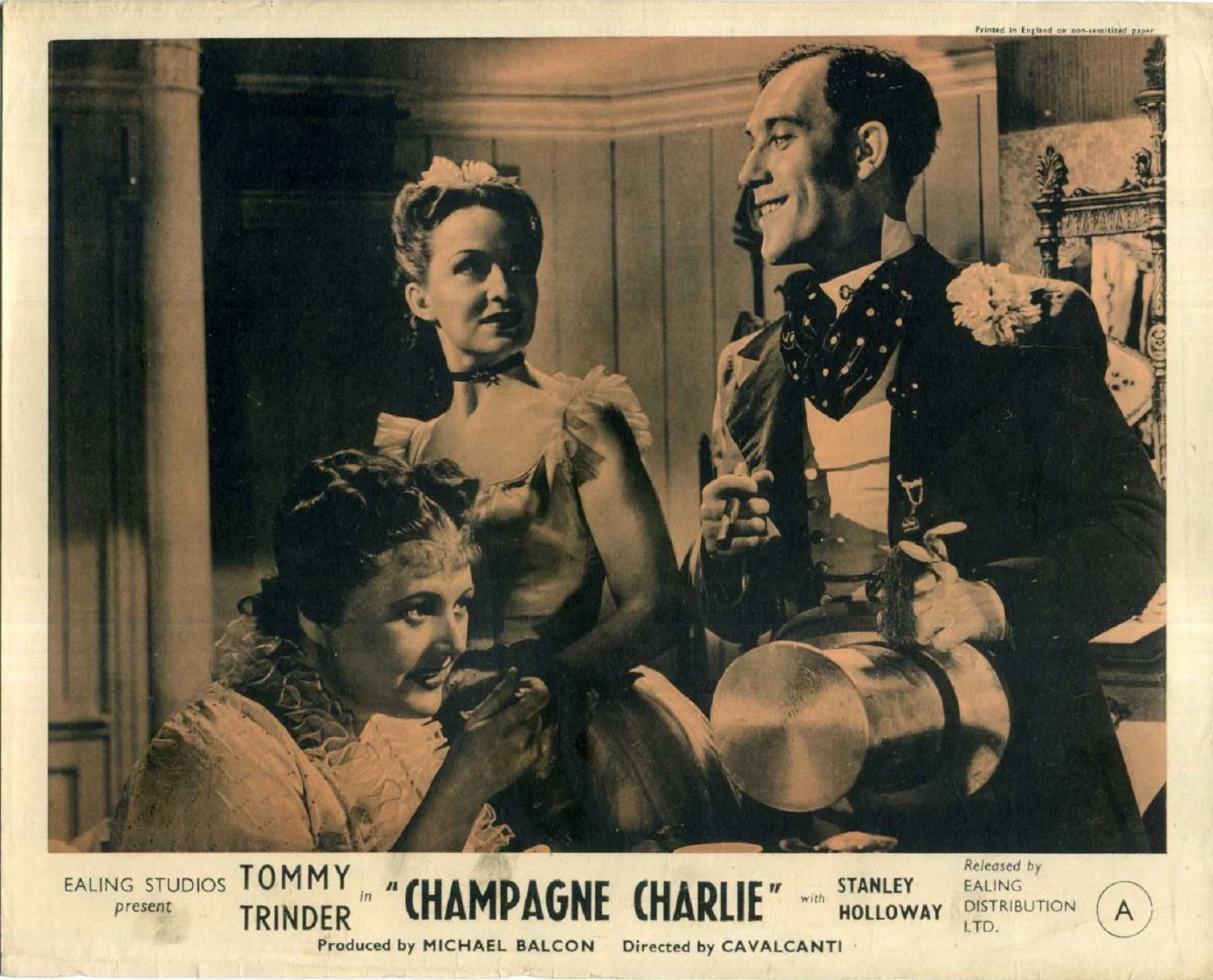 CHAMPAGNE CHARLIE 1944 Tommy Trinder, Stanley Holloway EALING 10x8 LOBBY SET, image 3