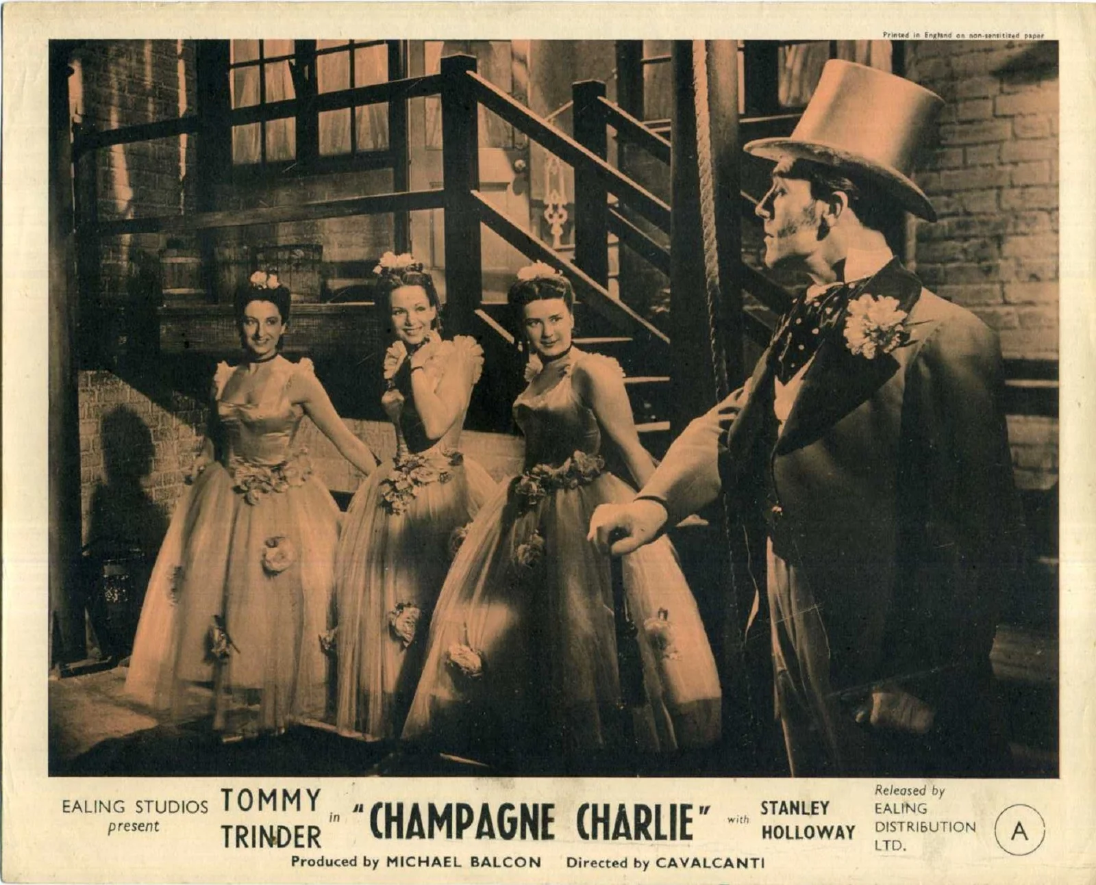 CHAMPAGNE CHARLIE 1944 Tommy Trinder, Stanley Holloway EALING 10x8 LOBBY SET, image 5
