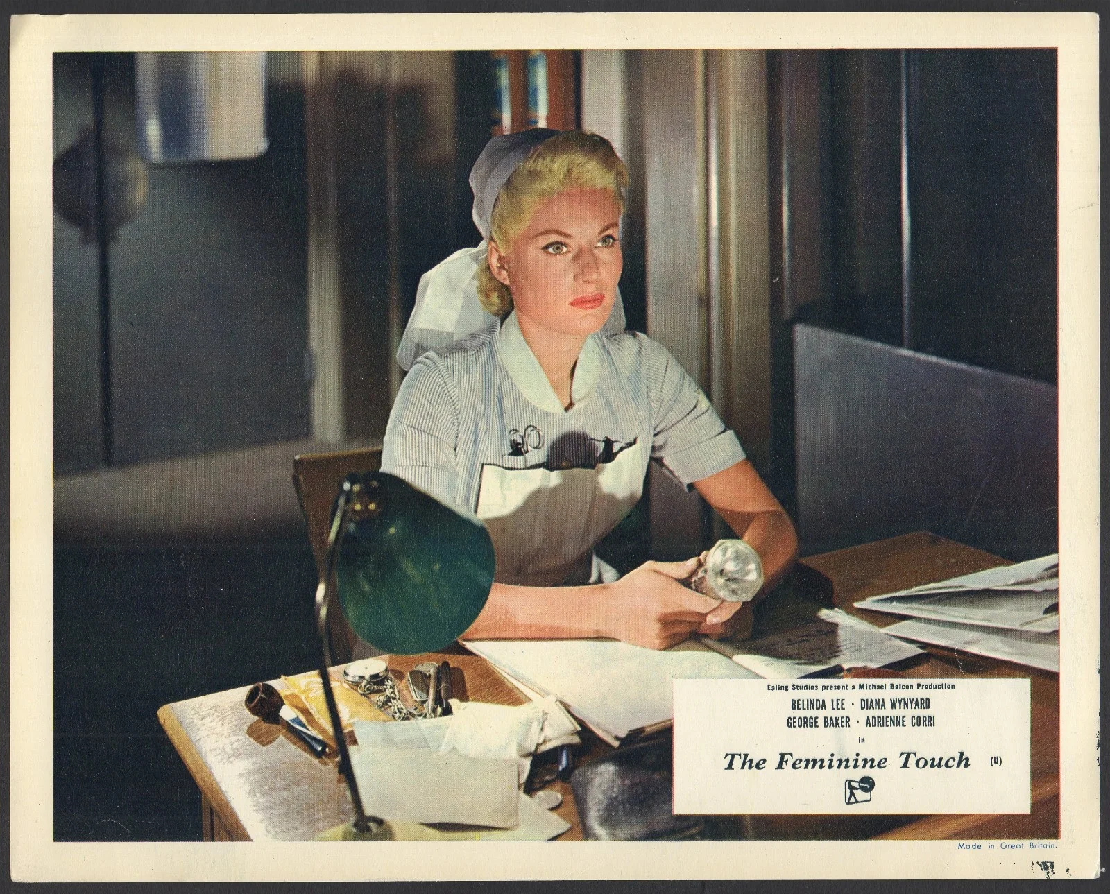 FEMININE TOUCH 1956 Belinda Lee George Baker EALING 10x8 LOBBY CARD SET, image 3
