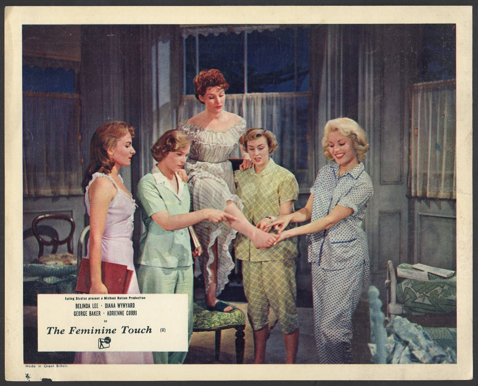FEMININE TOUCH 1956 Belinda Lee George Baker EALING 10x8 LOBBY CARD SET, image 4