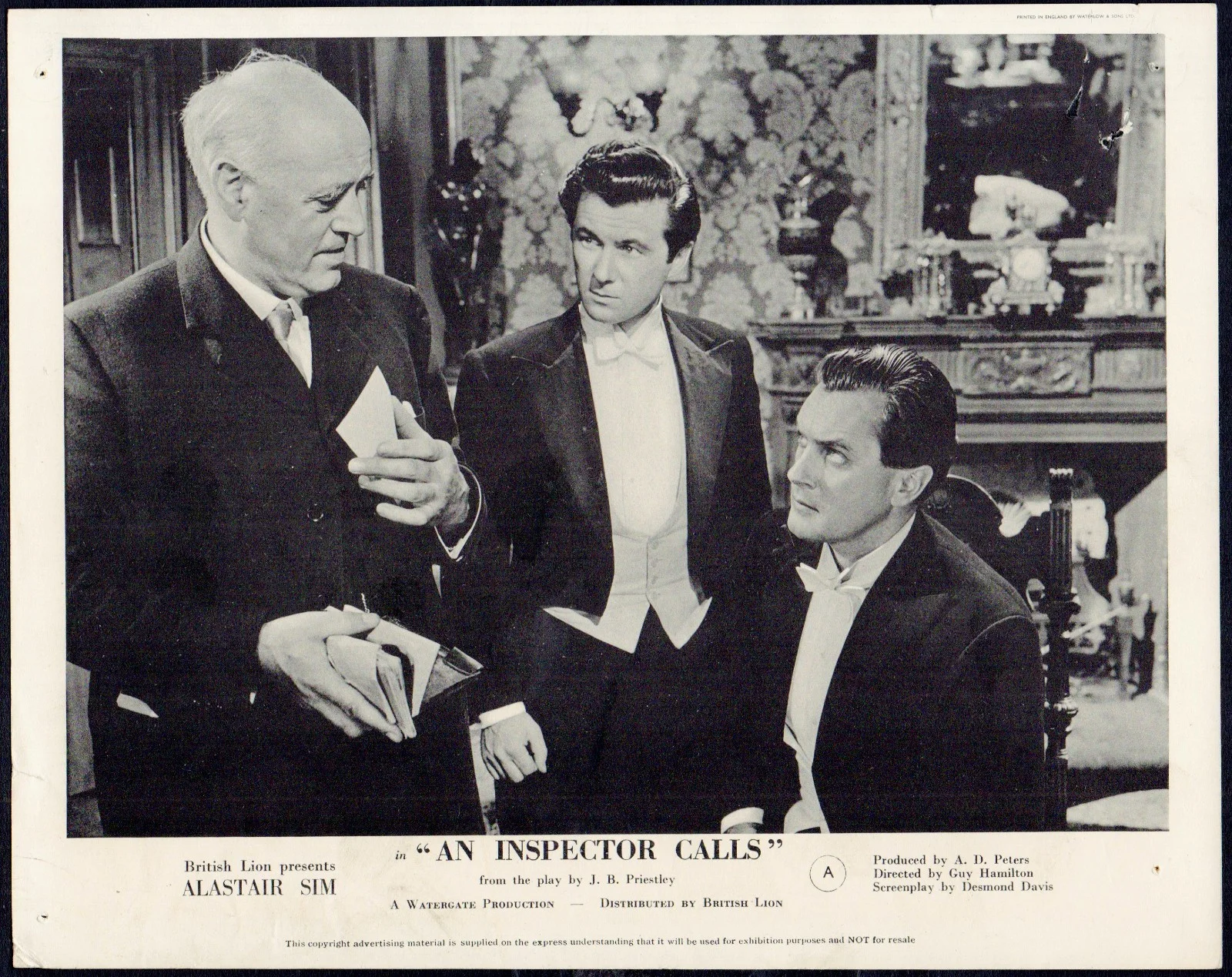 INSPECTOR CALLS 1954 Alastair Sim, Brian Worth Eileen Moore UK 10x8 LOBBY SET, изображение 2