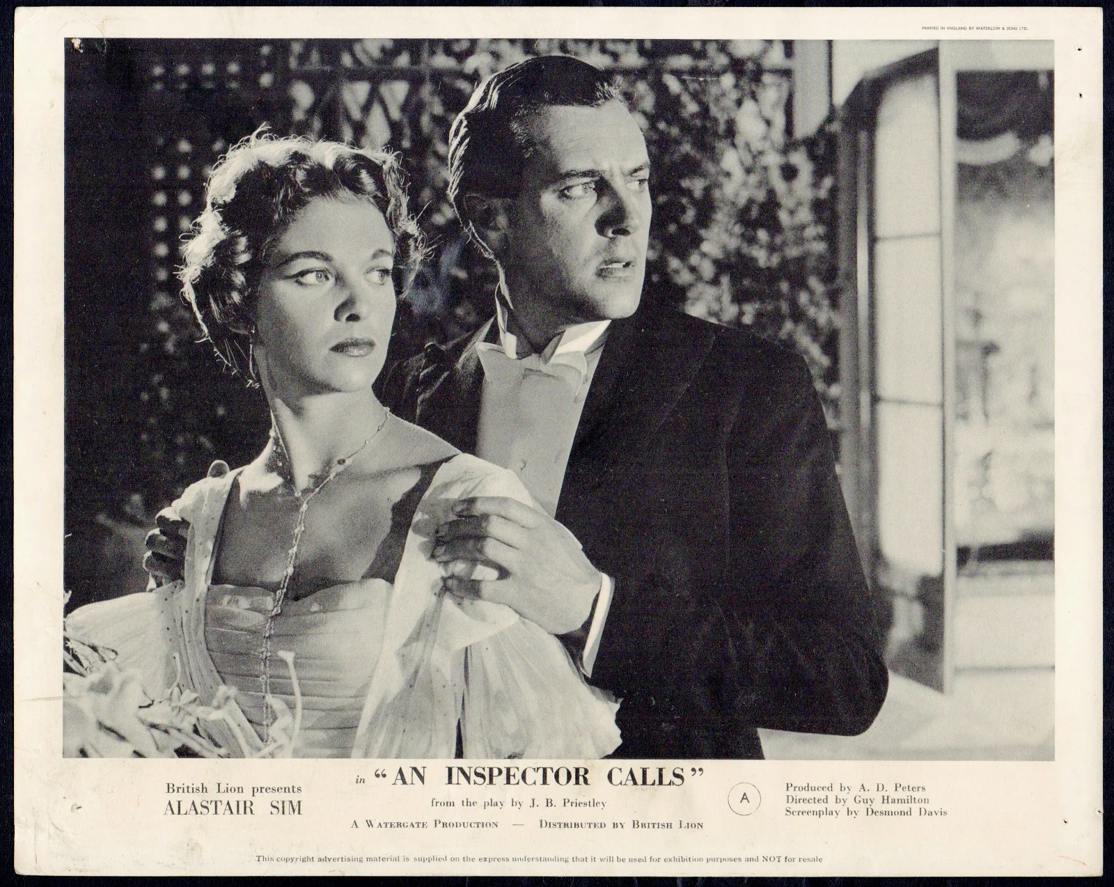 INSPECTOR CALLS 1954 Alastair Sim, Brian Worth Eileen Moore UK 10x8 LOBBY SET, изображение 4