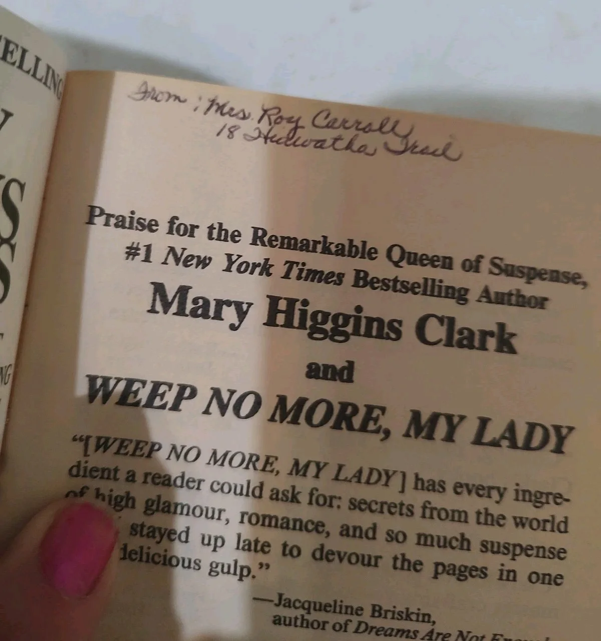 Mary Higgins Clark — Lot Of Three Mary Higgins Clark Author signed photo And 2 Vintage Paperbacks, изображение 4