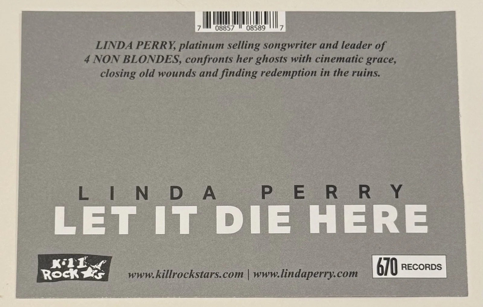 Linda Perry Signed Let It Die Here Art Insert Card with CD New/Sealed Autograph, image 3