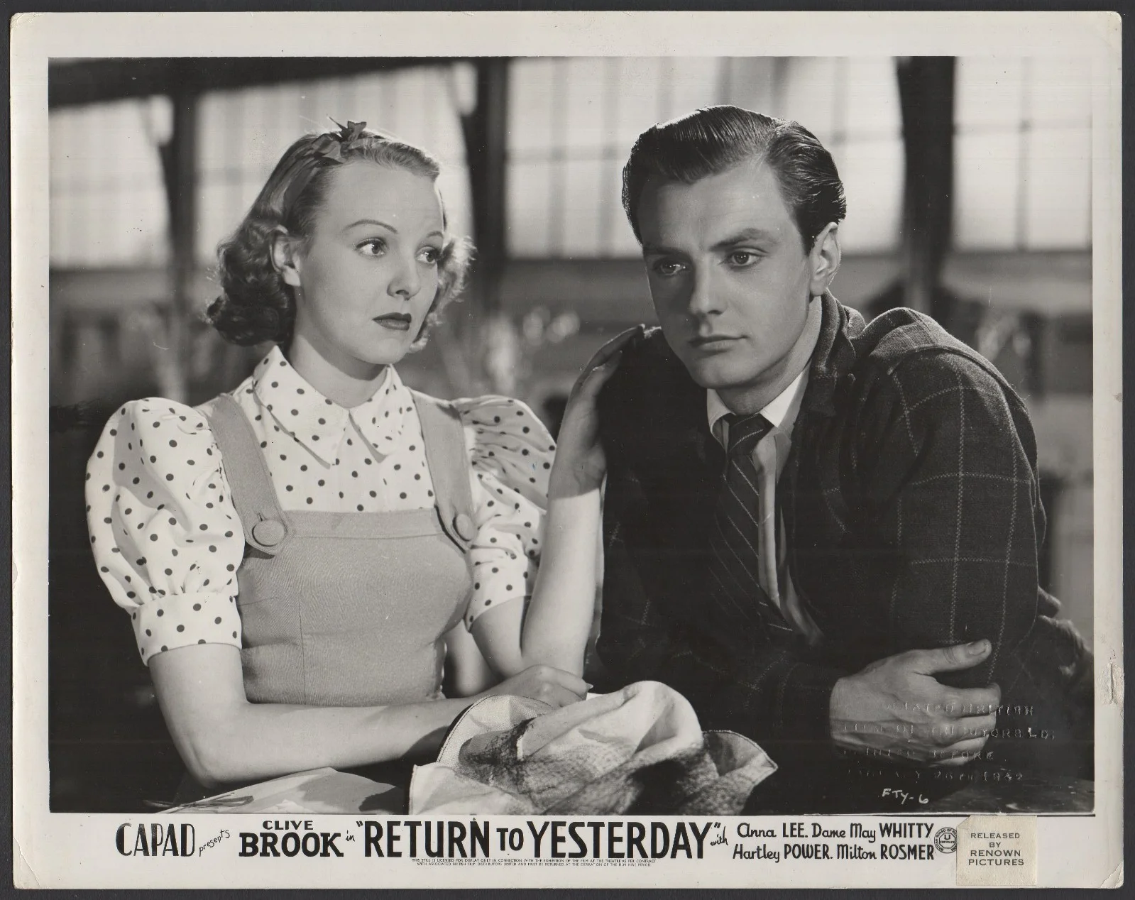RETURN TO YESTERDAY 1940 Clive Brook, Anna Lee 10x8 LOBBY SET, изображение 2