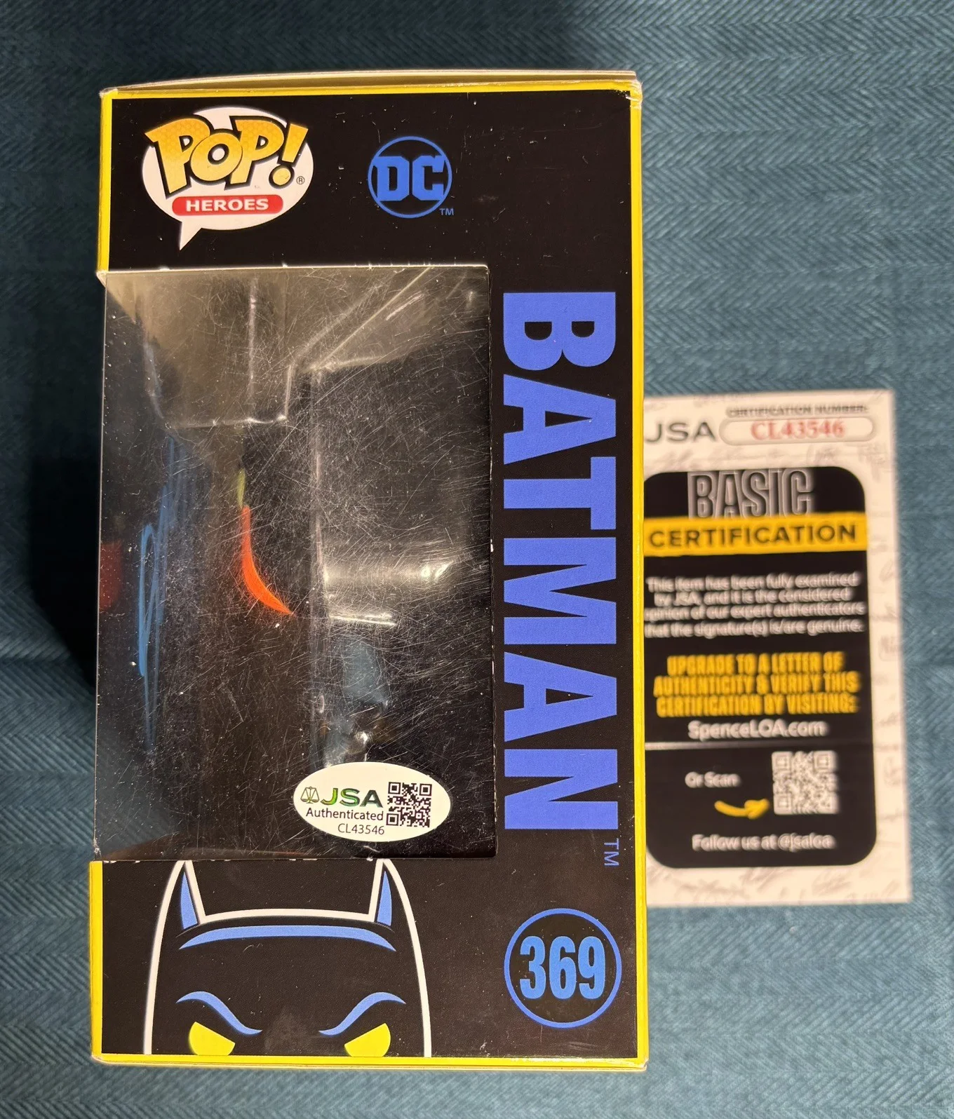Christian Bale — Christian Bale Signed Autograph Batman Funko Pop The Dark Knight #369 JSA COA, image 4