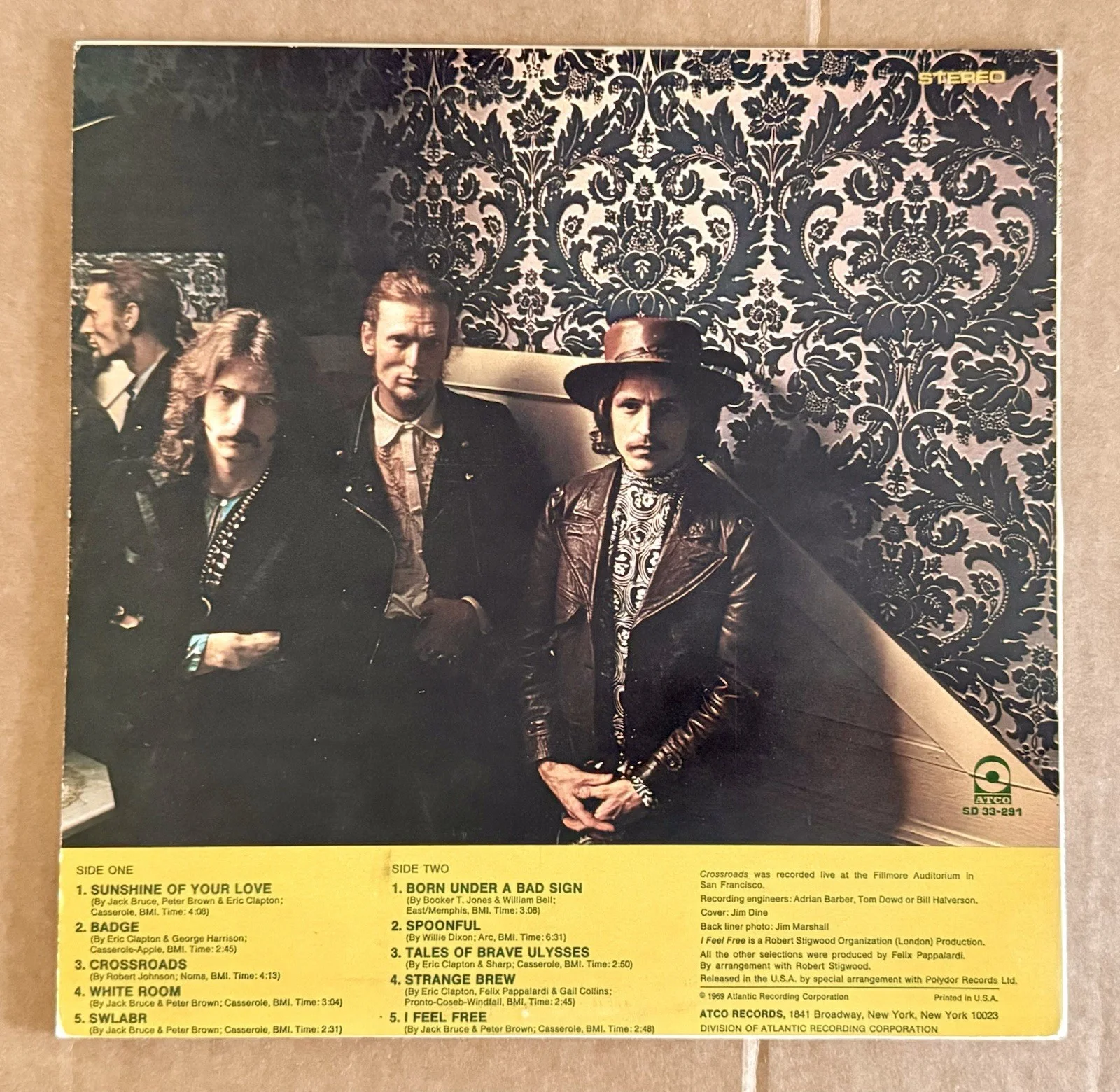 Eric Clapton, Jack Bruce, Ginger Baker — CREAM HAND SIGNED LP BY ERIC CLAPTON JACK BRUCE GINER BAKER BEST OF CREAM, изображение 2