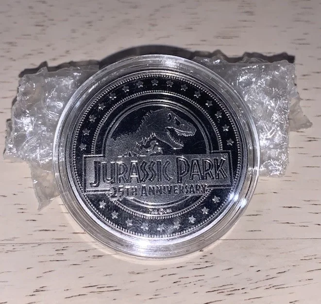 Number 7! Jurassic Park T Rex 25th Anniversary Limited Edition Coin Iron Gut, image 2