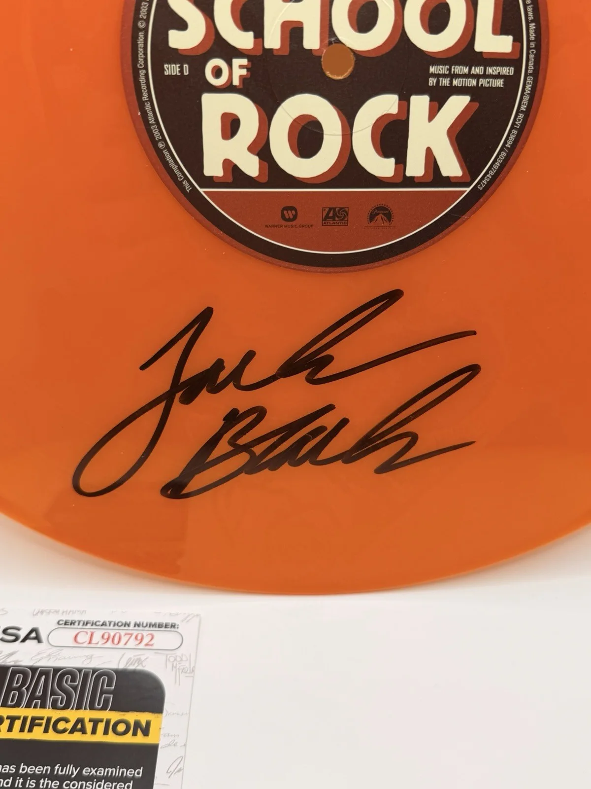 JACK BLACK SIGNED AUTOGRAPHED SCHOOL OF ROCK SOUNDTRACK VINYL DISC JSA COA RARE, изображение 2