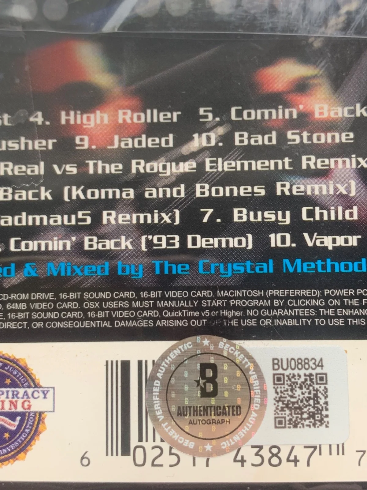 Crystal Method SIGNED AUTOGRAPHED "VEGAS" (JORDAN/KIRKLAND) ~ COA + SEALED COPY, image 3