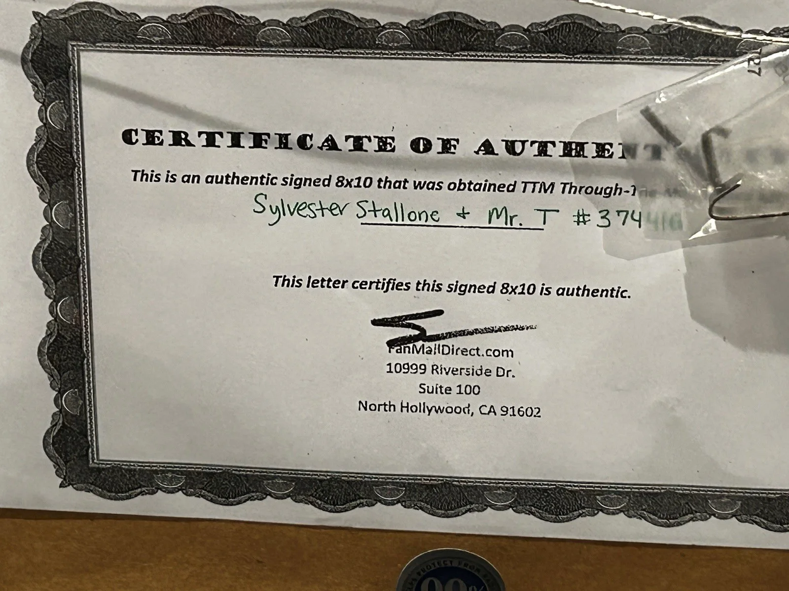 sylvester stallone signed and co-signed by mr t, image 3