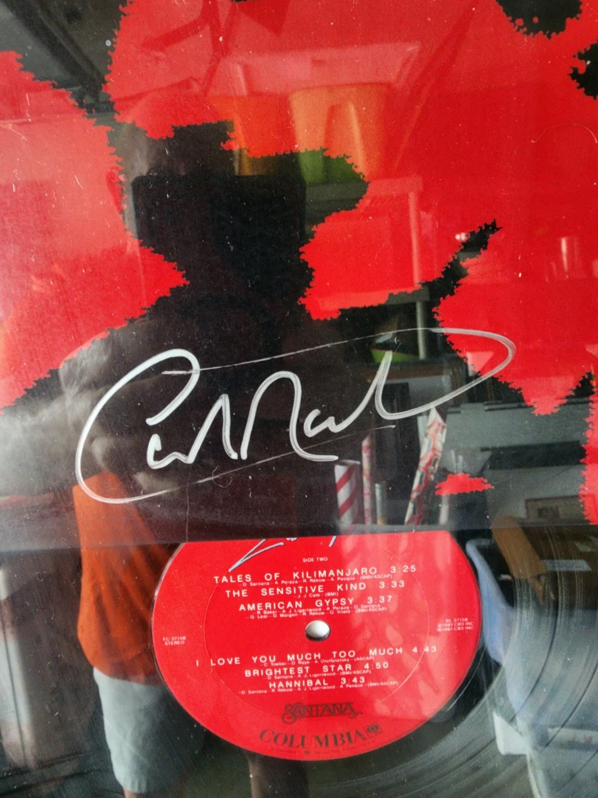 Santana signed album cover in deluxe frame with c o a, изображение 2