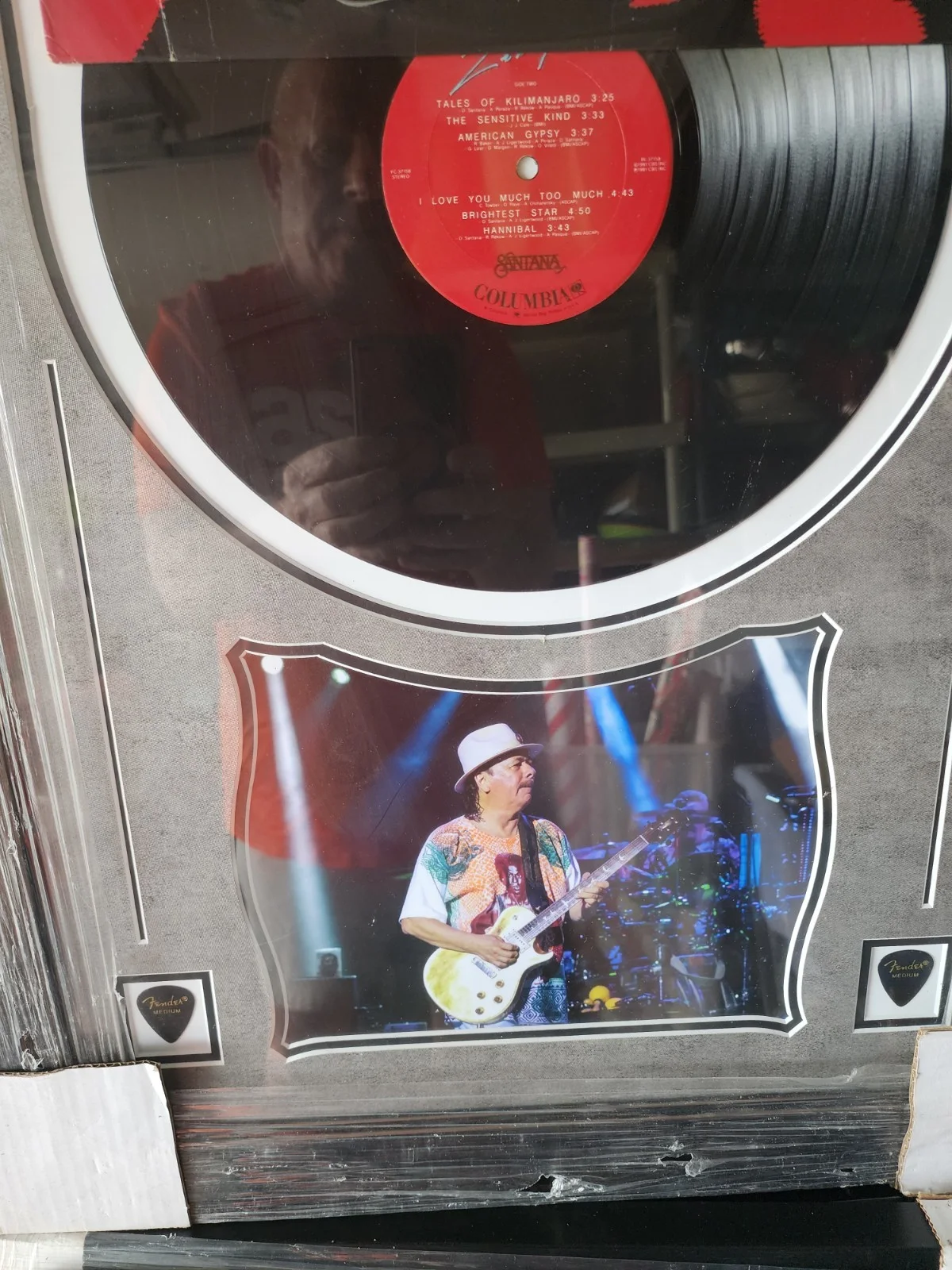 Santana signed album cover in deluxe frame with c o a, изображение 3