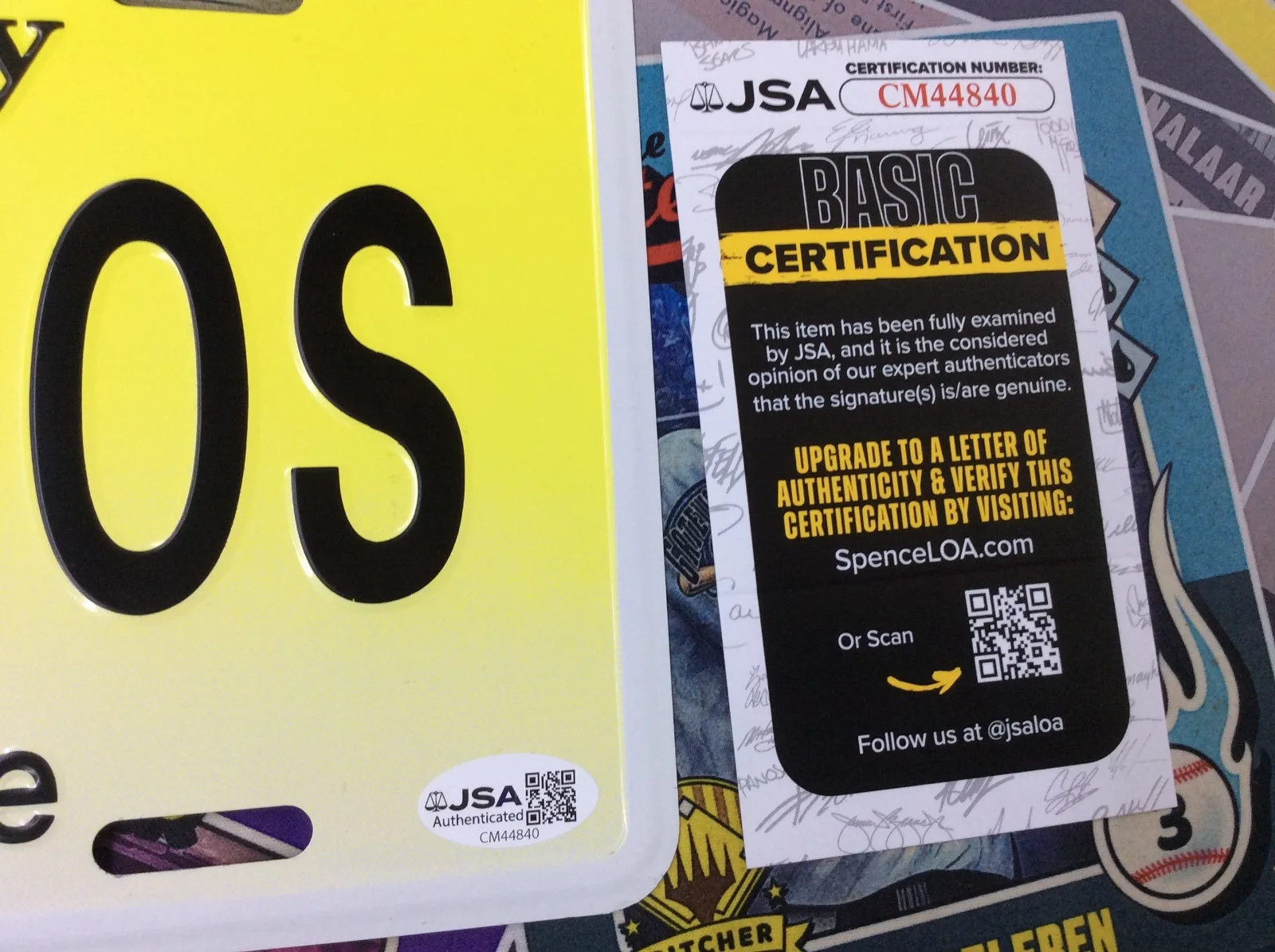 John Fiore — John Fiore & Frank Santorelli Sopranos Authentic Signed License Plate JSA COA, image 2