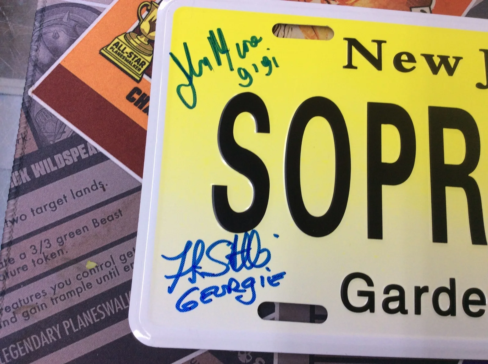 John Fiore — John Fiore & Frank Santorelli Sopranos Authentic Signed License Plate JSA COA, image 3
