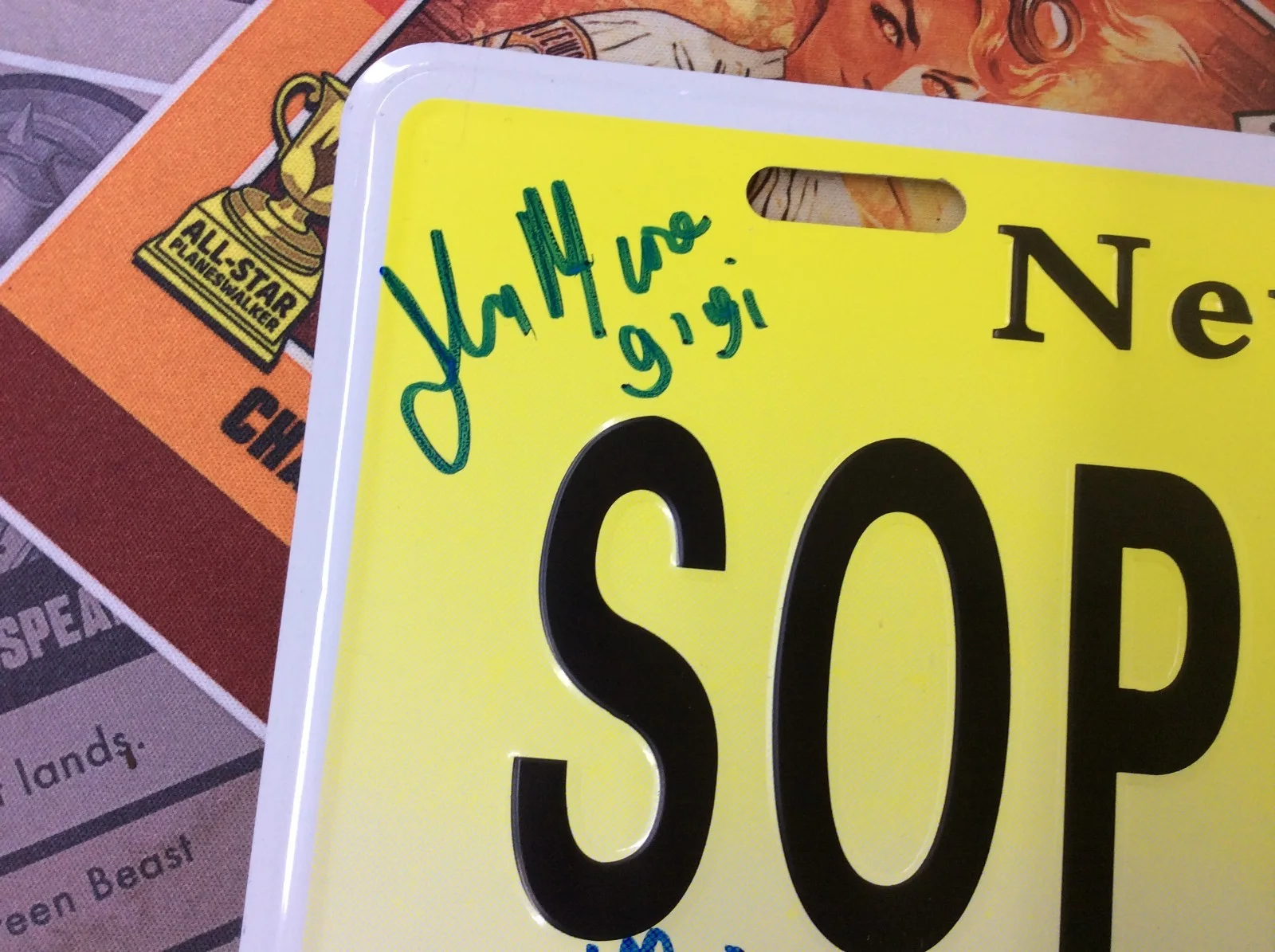 John Fiore — John Fiore & Frank Santorelli Sopranos Authentic Signed License Plate JSA COA, image 5
