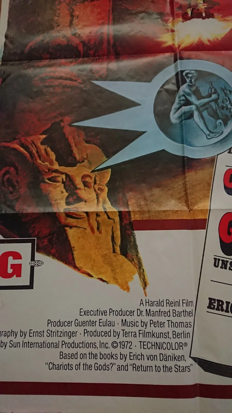 Chariots of the Gods Original 1972 US One Sheet Film Poster, Erich Von Daniken, изображение 4