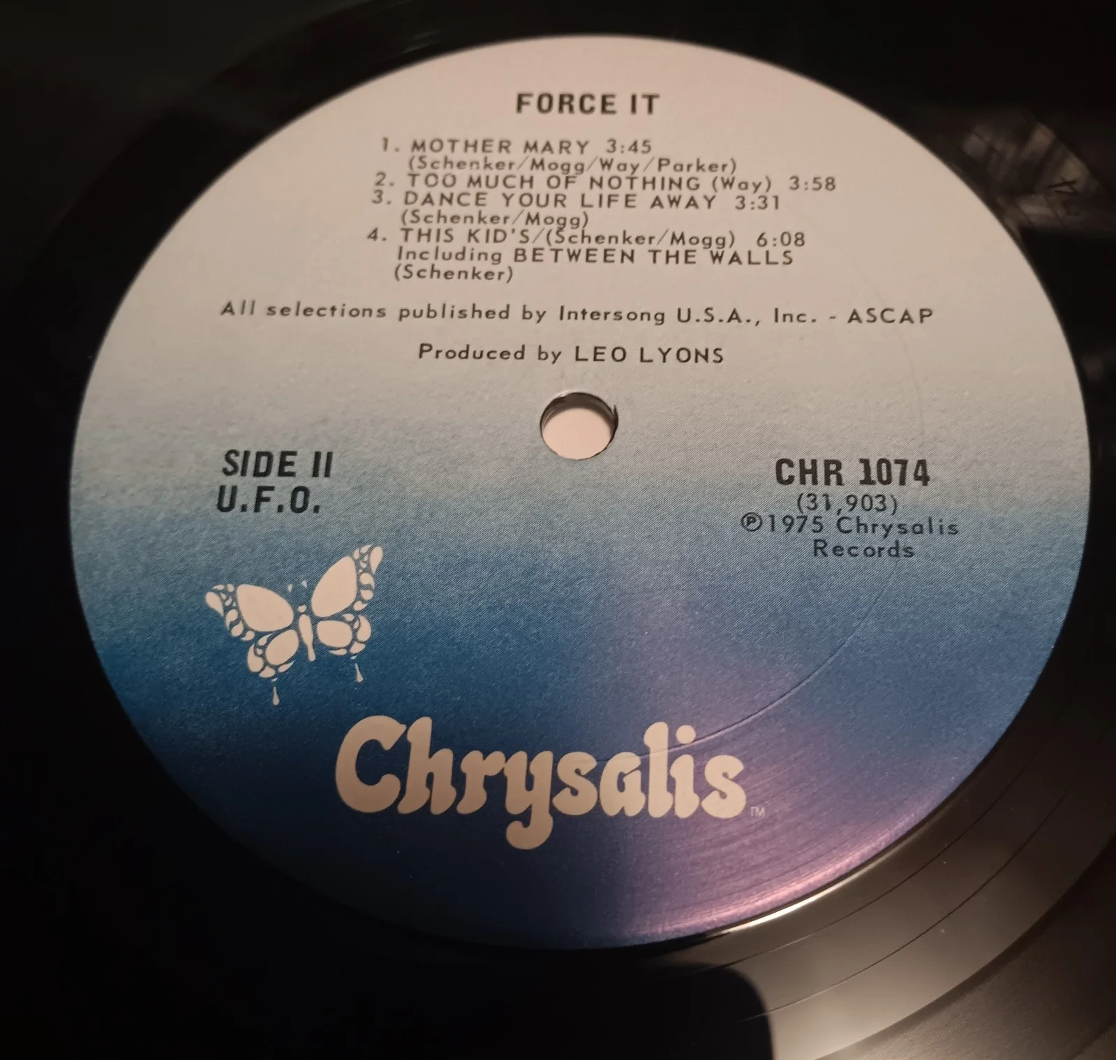 UFO - SIGNED FORCE IT LP BY ORIGINAL DRUMMER ANDY PARKER CRYSALIS RECORDS, image 3