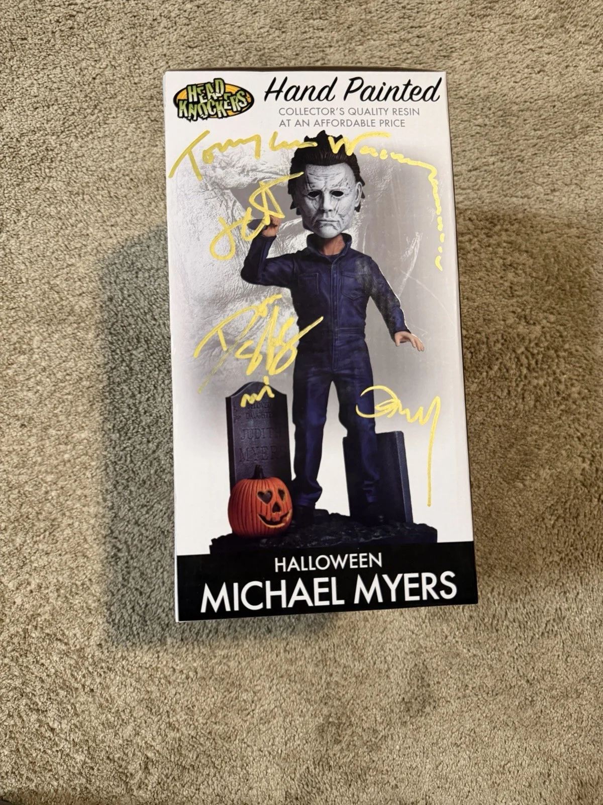Halloween Micheal Myers Signed Bobble Head Jamie Lee Curtis Nick Castle Ext, изображение 2