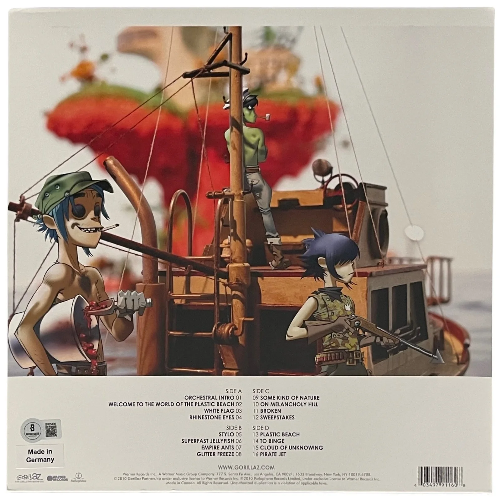 DAMON ALBARN SIGNED GORILLAZ PLASTIC BEACH VINYL RECORD BECKETT BV65406, изображение 2