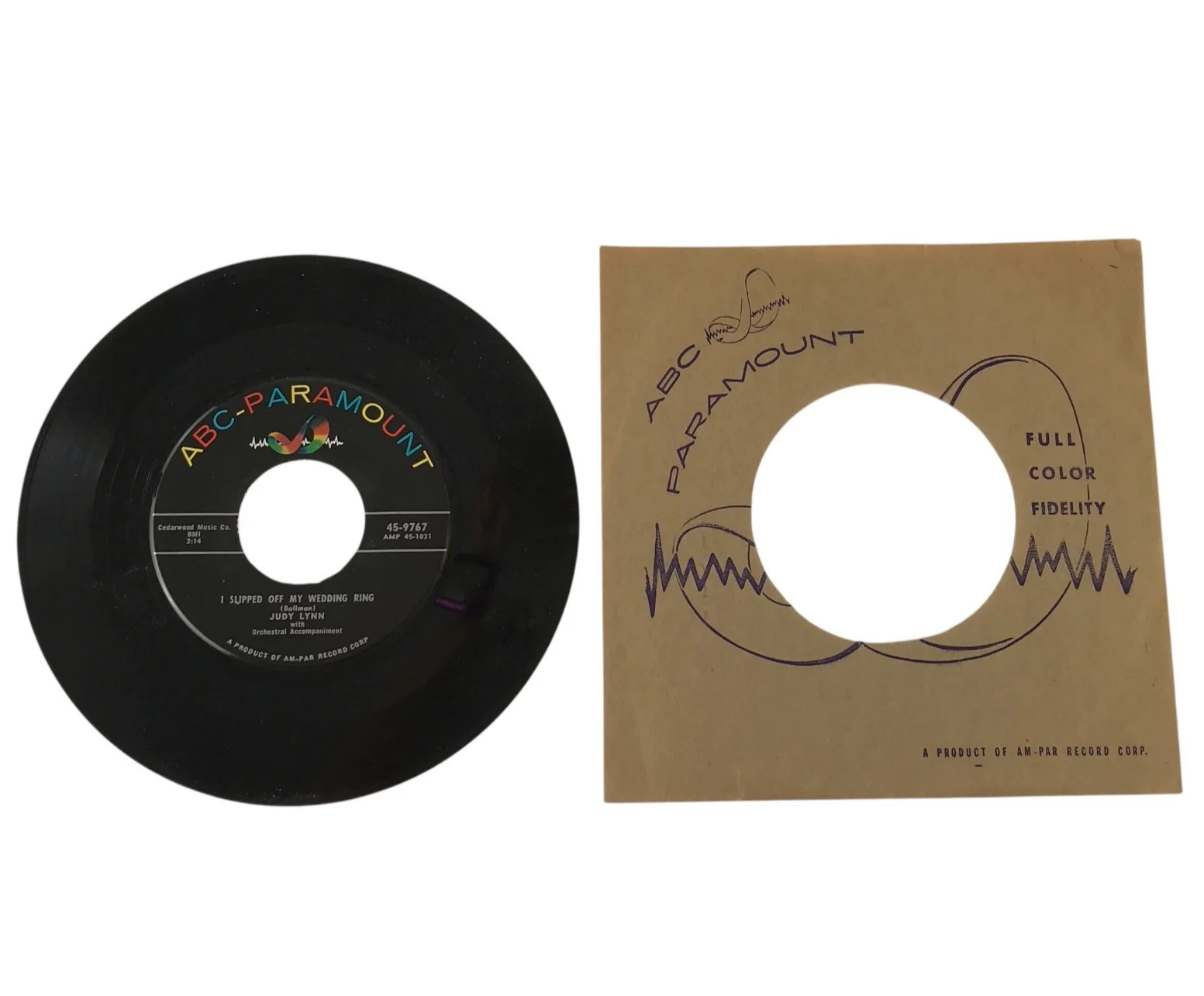 Judy Lynn SIGNED Sleeve Country 1950's Vintage Record Vinyl Tip Toe Wedding Ring, image 4