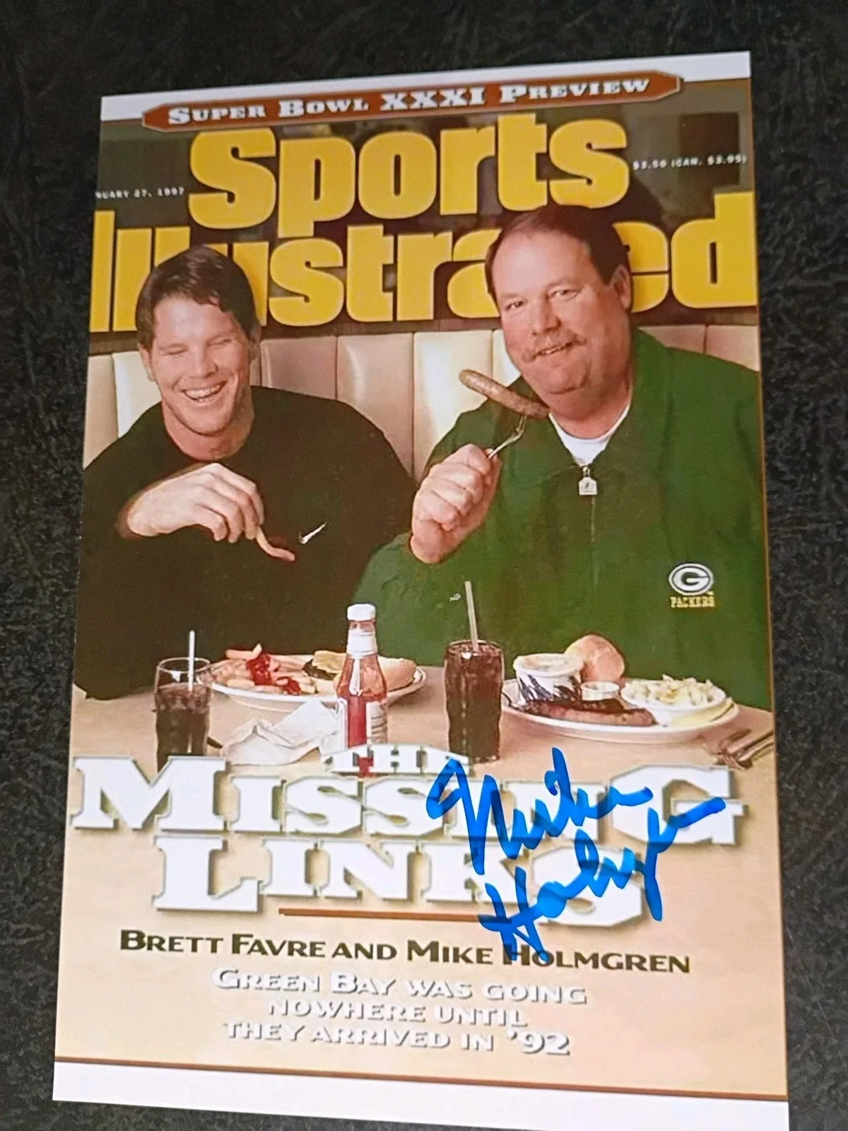 MIKE HOLMGREN — MIKE HOLMGREN 2 Hand Signed Autograph Photo S CARD GREEN BAY PACKERS 49ERS COACH, изображение 2