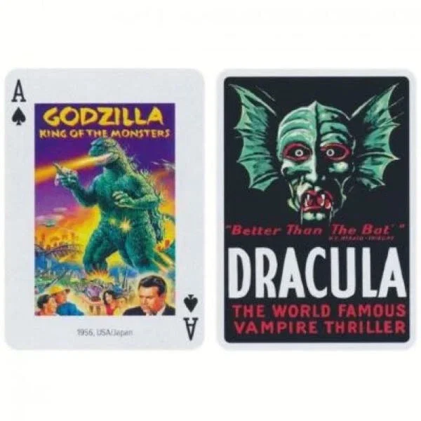 HORROR PLAYING CARDS Hammer Deck Godzilla Dracula Frankenstein Piatnik Kong Set, image 5