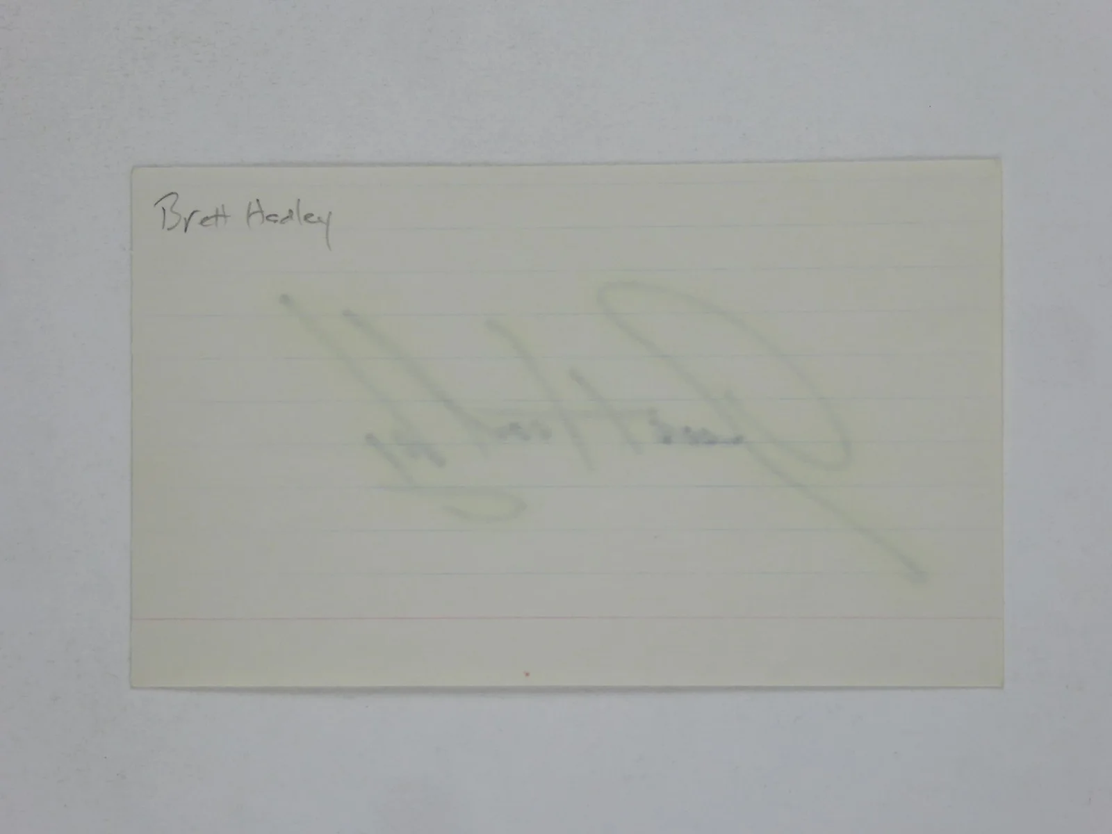 Brett Hadley — Brett Hadley Hand Signed Autographed 3x5 Index Card The Young and the Restless, изображение 2