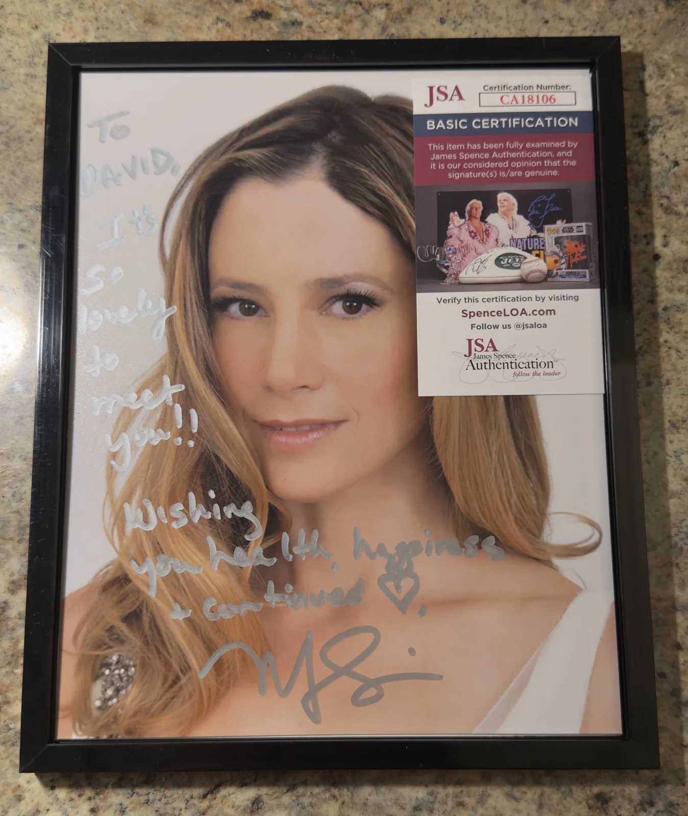 Mia Sorvino Signed To David Celebrity Autograph 8x10 Mighty Aphrodite Oscar, image 2