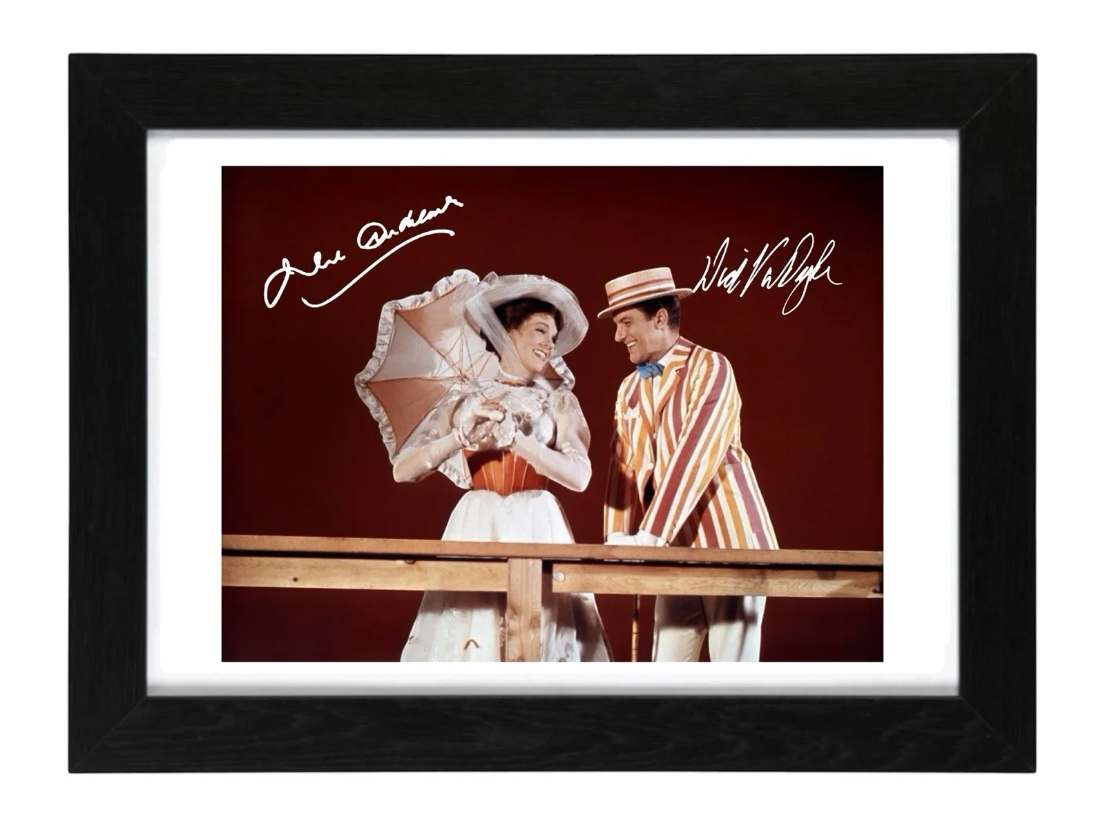Julie Andrew’s And Dick Van Dyke Signed Autograph PHOTO Pre Print / Framed Film, изображение 2
