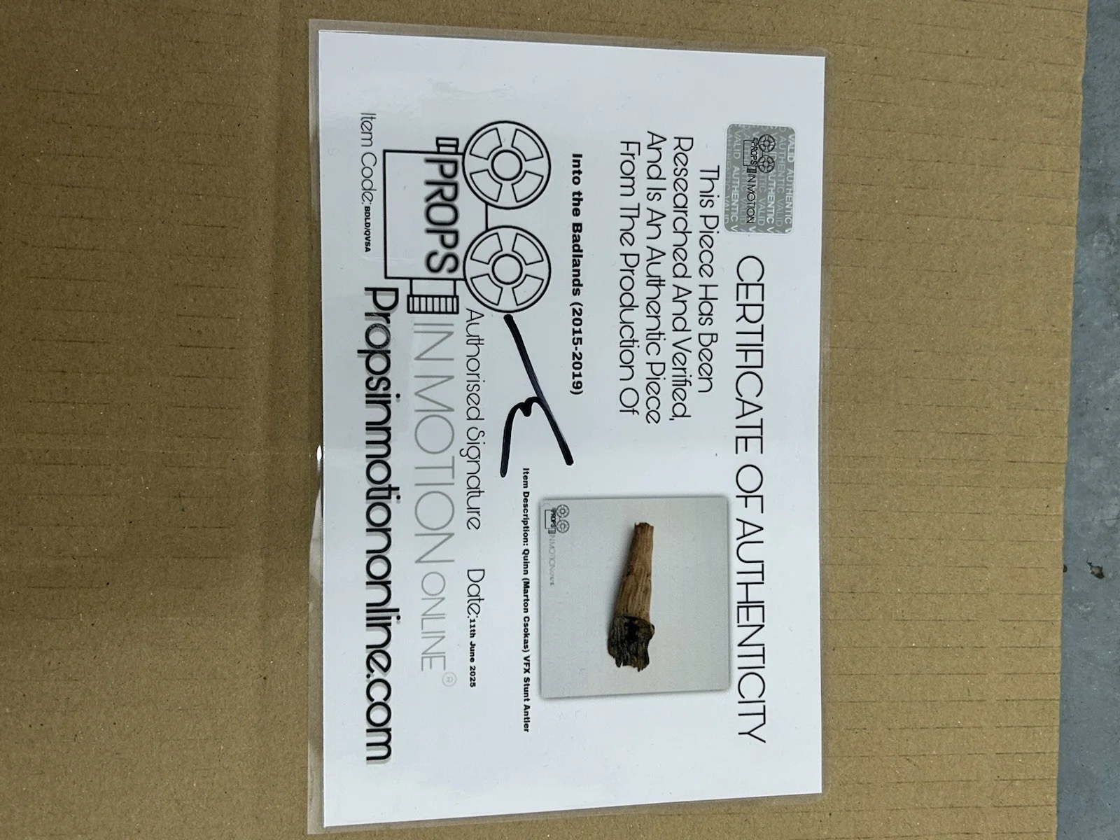 Into The Badlands Quinn Film Prop COA VFX used Series Nick Frost, изображение 4