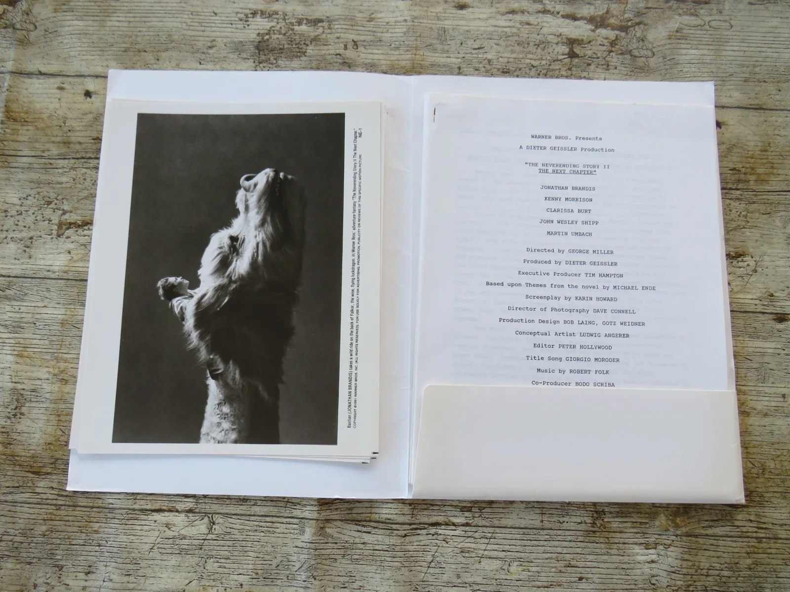 THE NEVER ENDING STORY II GENUINE 1990 FILM PRESS KIT Jonathan Brandis 4 PHOTOS, изображение 2