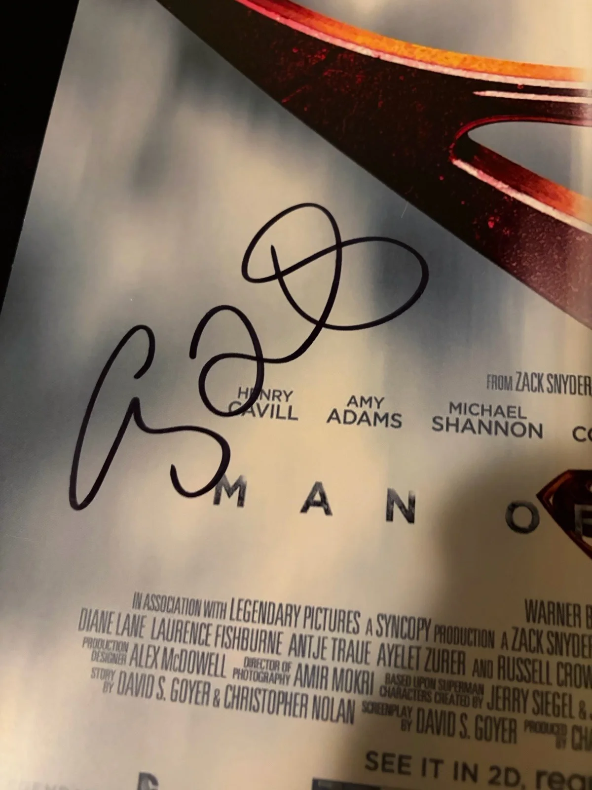 AMY ADAMS — AMY ADAMS SIGNED 12x18 Superman Poster JSA COA Autograph, image 2