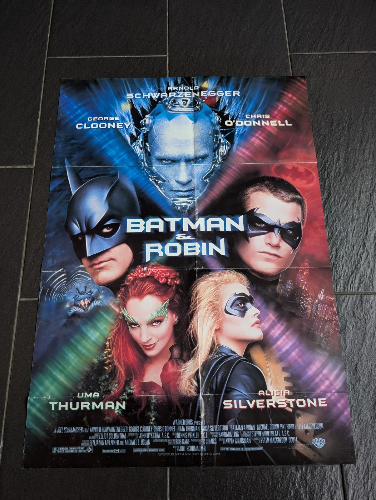 Batman & Robin Vintage 1997 Double Sided Poster With Men in Black Warner Bros, изображение 2