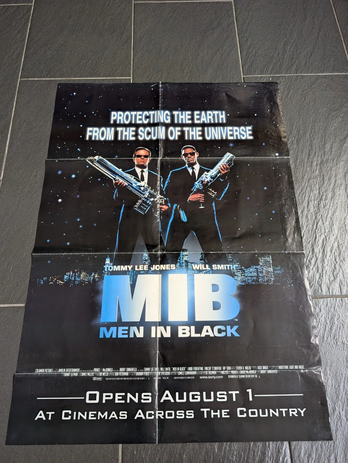 Batman & Robin Vintage 1997 Double Sided Poster With Men in Black Warner Bros, изображение 3