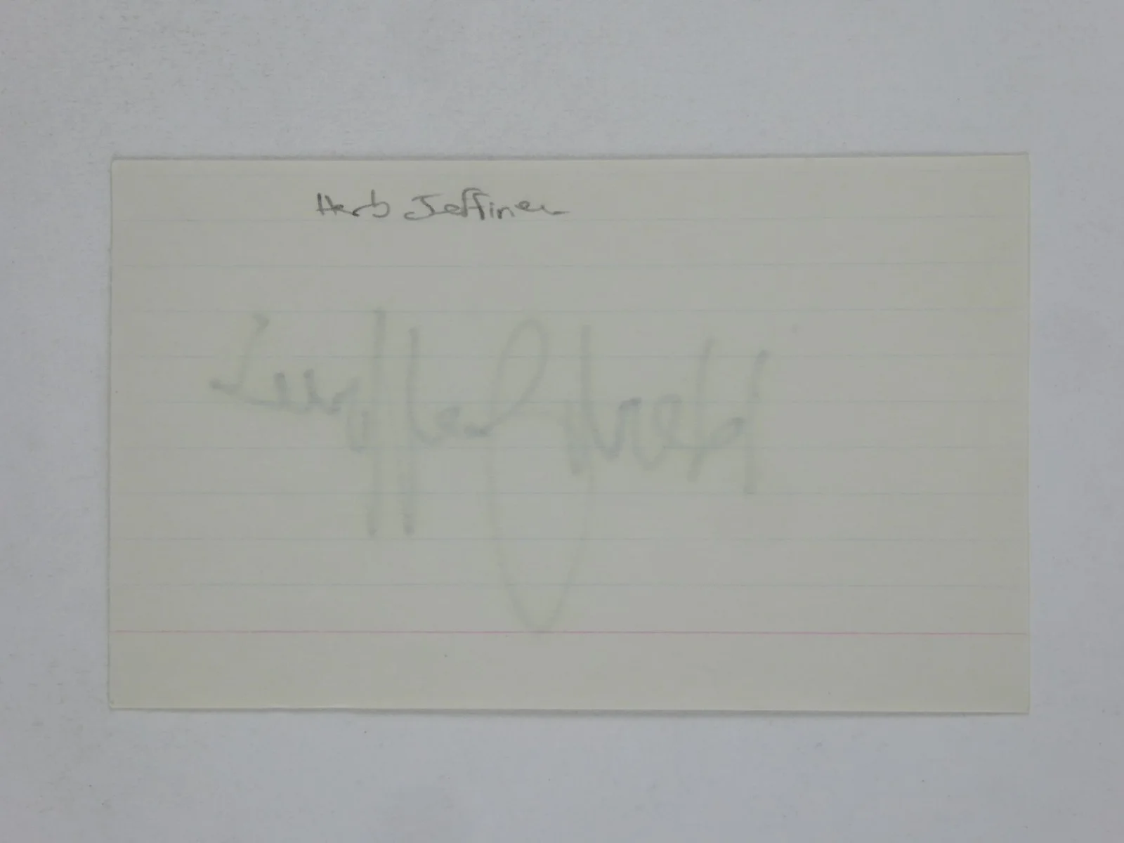 Herb Jeffries Hand Signed Autographed 3x5 Index Card Western Actor Jazz Singer, image 2
