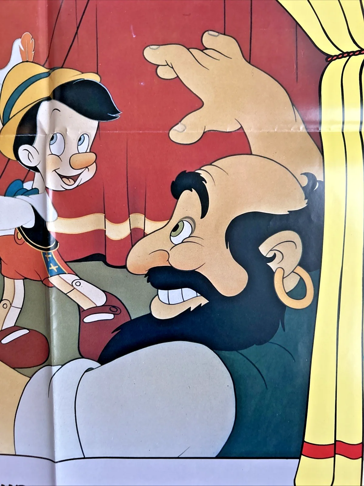 Pinocchio UK Double Crown Poster - 1986 Disney RR - Dutch Puppet & Stromboli, image 3