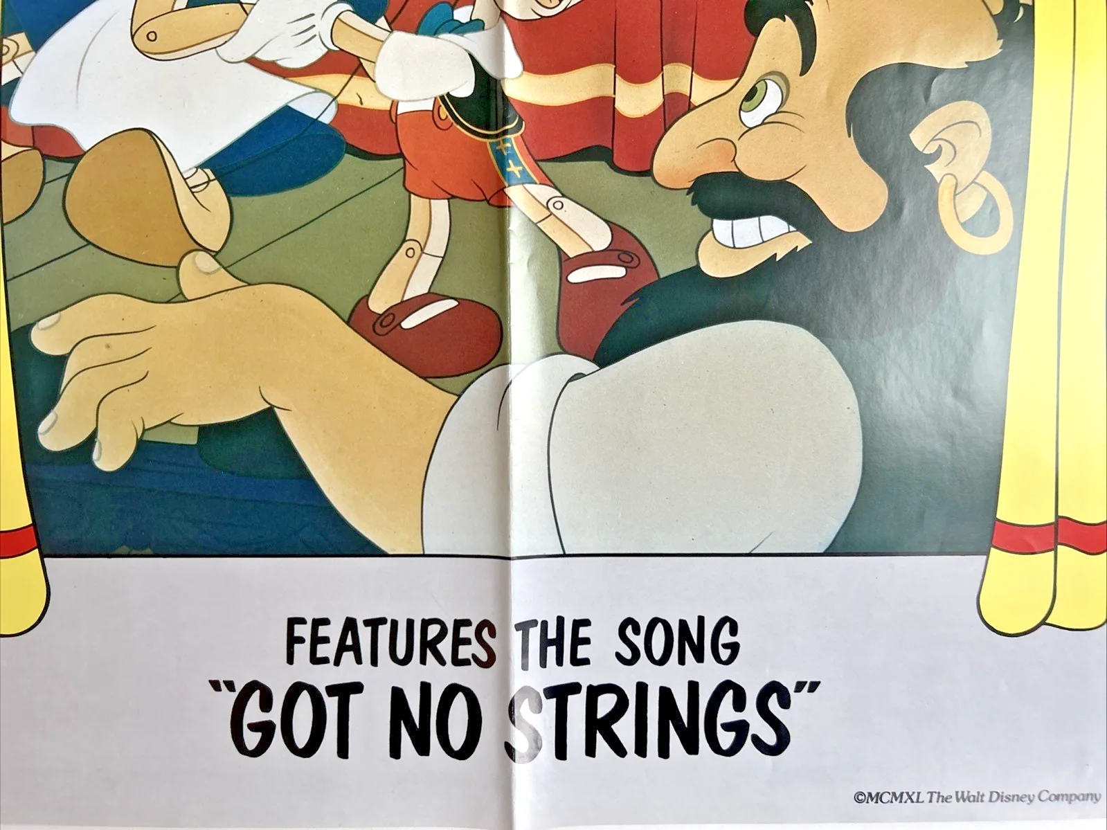 Pinocchio UK Double Crown Poster - 1986 Disney RR - Dutch Puppet & Stromboli, image 5
