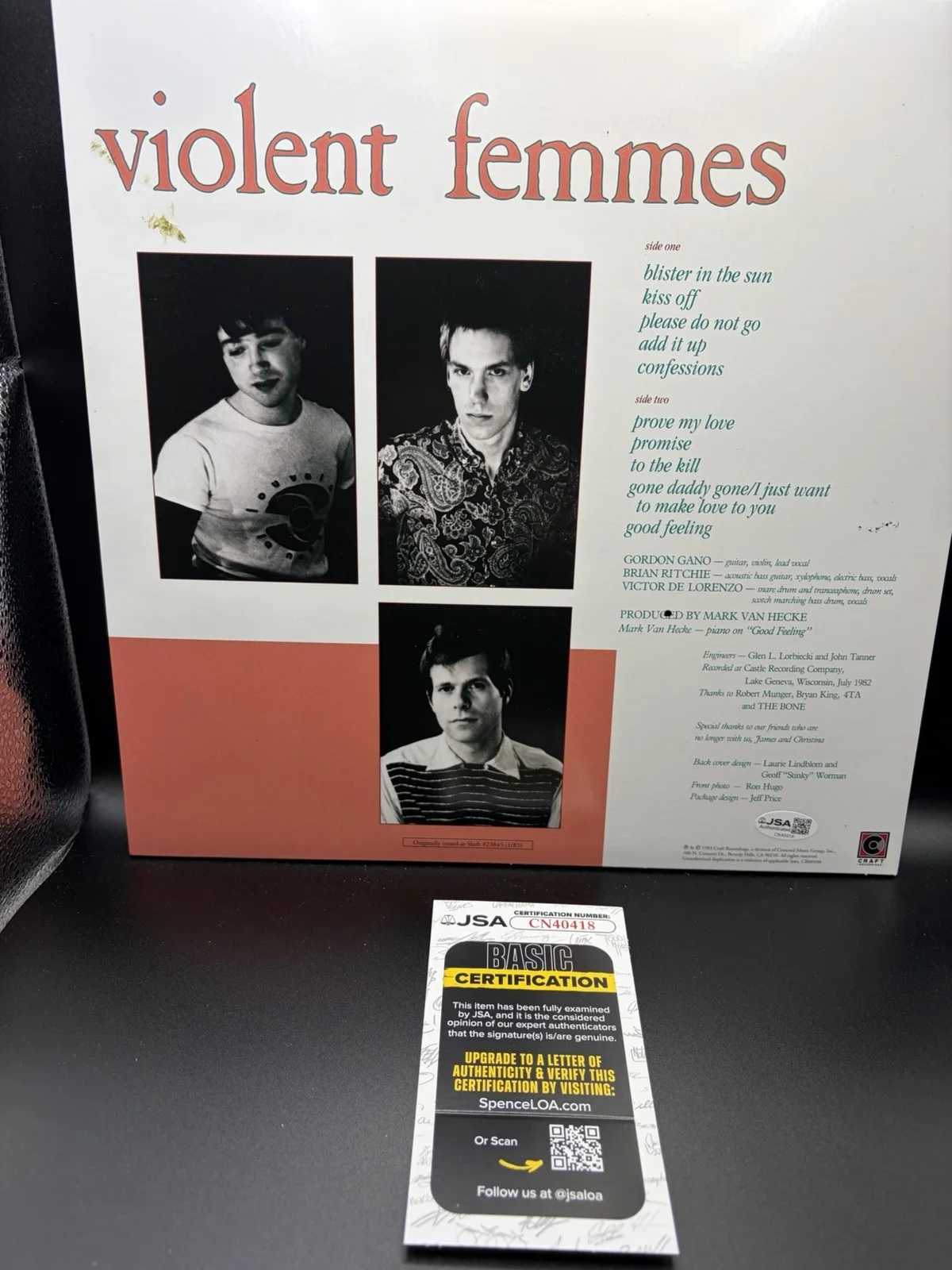 Violent Femmes Signed Gordon Gano Brian Ritchie Self Titled Vinyl LP Record JSA, image 2