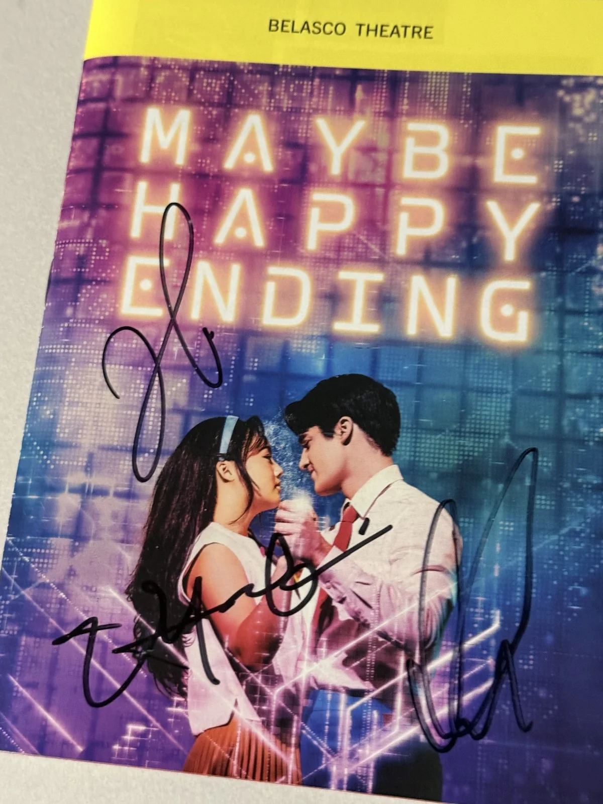 Maybe Happy Ending Jan 2026 Partial OBC Signed playbill Helen J Shen Marcus Dez, image 2