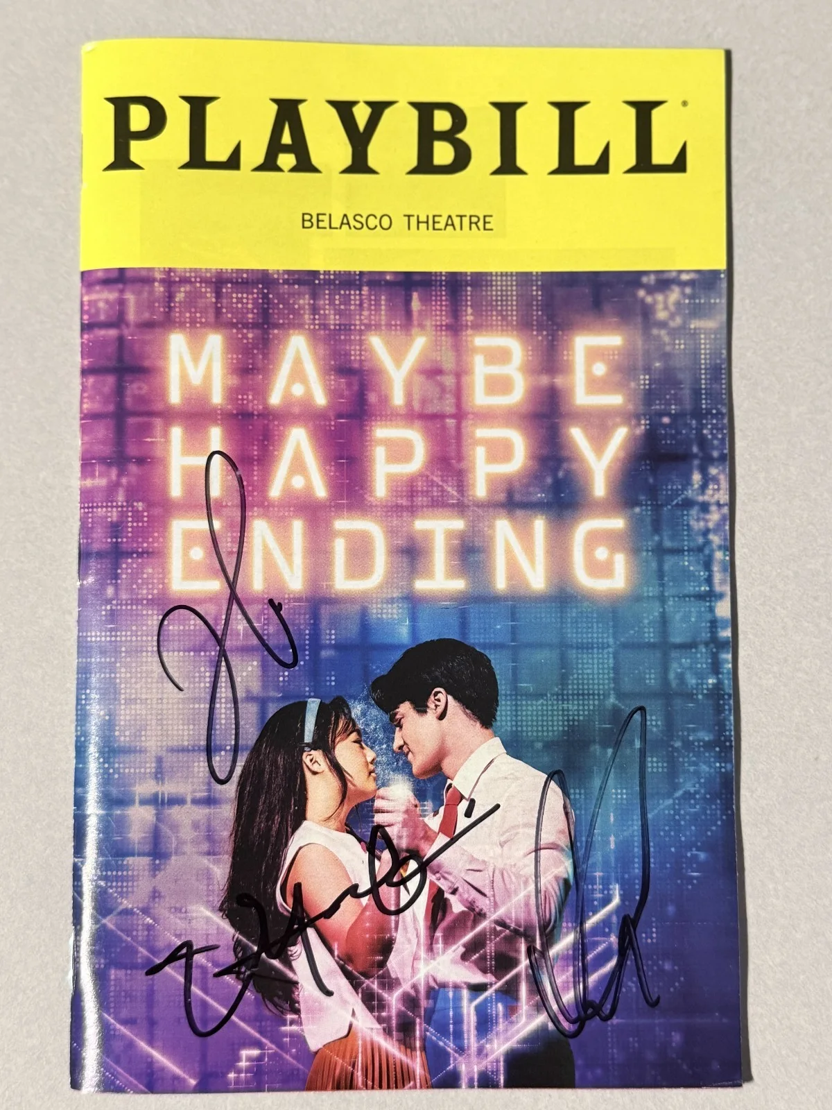 Maybe Happy Ending Jan 2026 Partial OBC Signed playbill Helen J Shen Marcus Dez, image 5