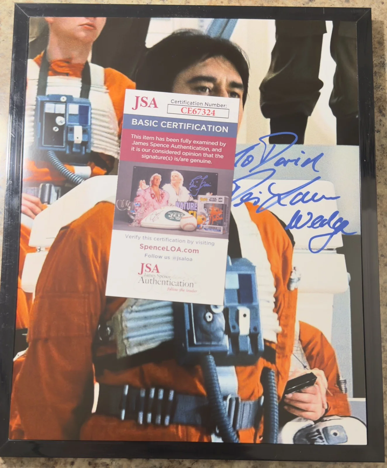 Denis Lawson Signed To David Celebrity Autograph 8x10 Wedge Star Wars, изображение 2